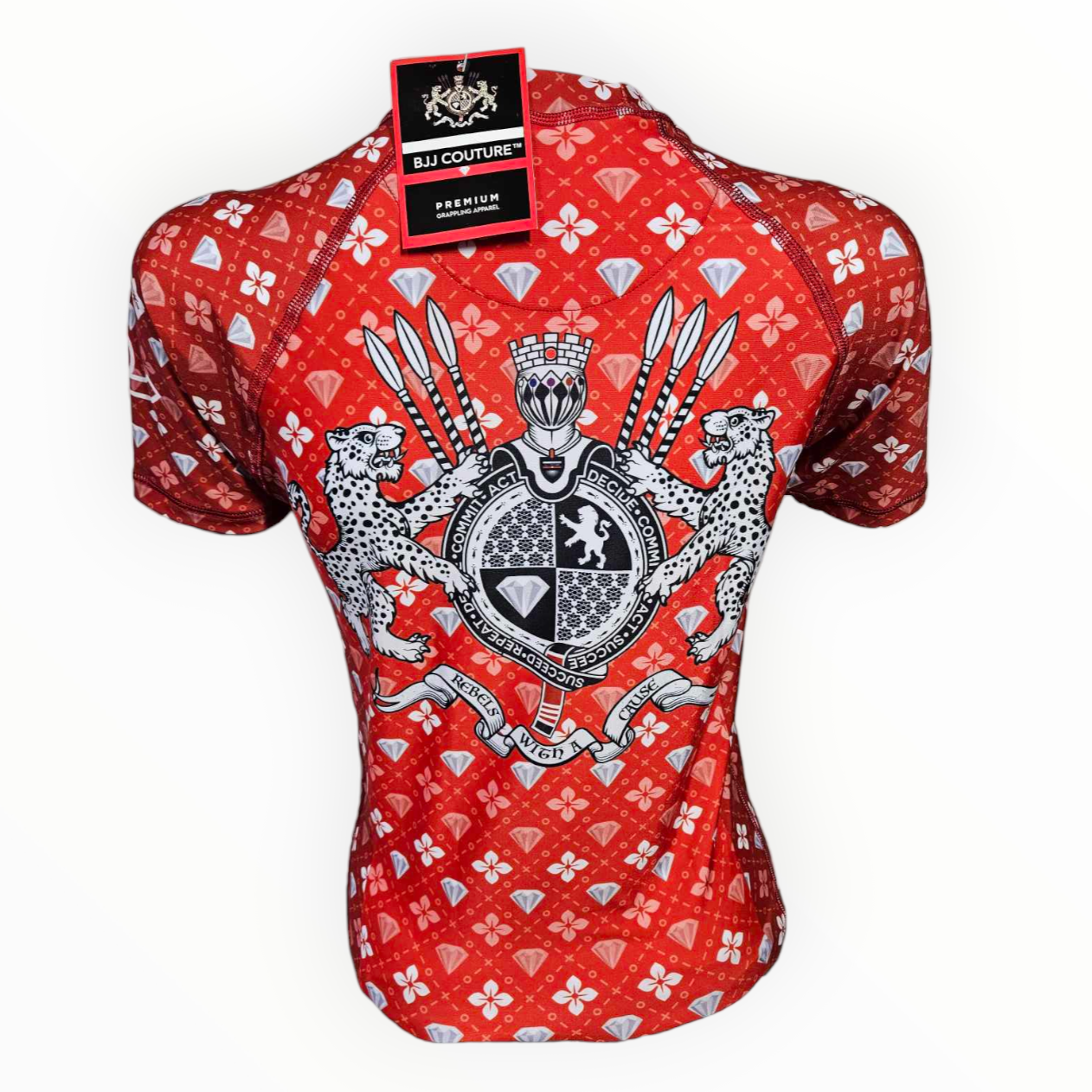 BJJ Couture Red Seamless Diamond Rashguard