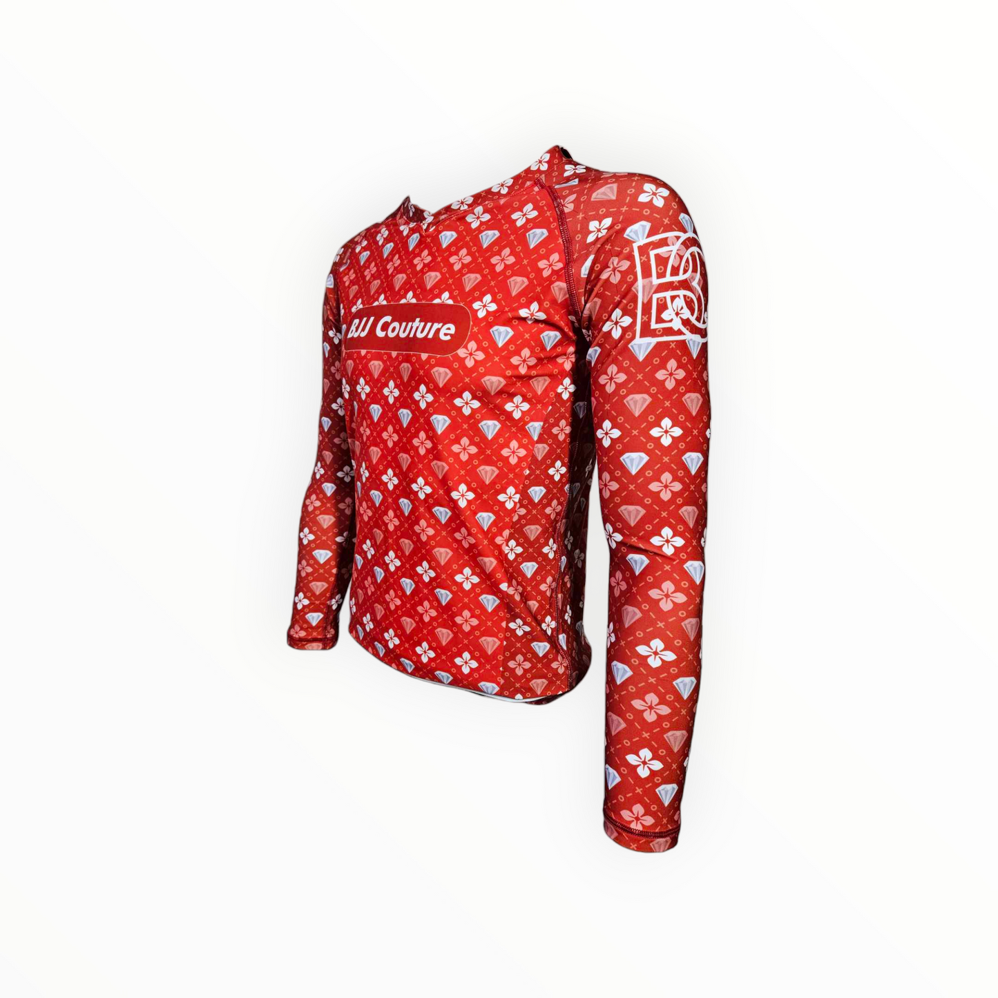 BJJ Couture Red Seamless Diamond Rashguard