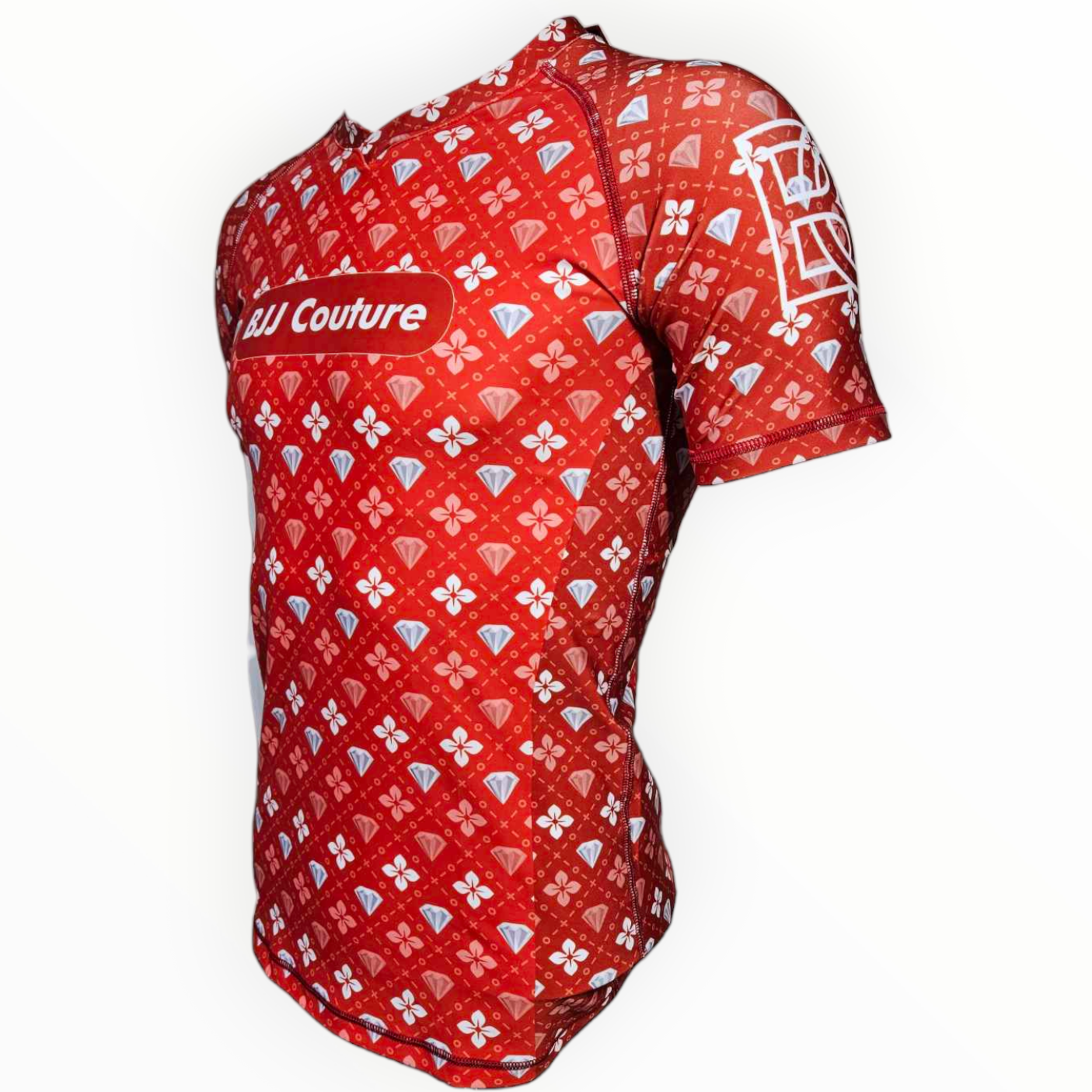 BJJ Couture Red Seamless Diamond Rashguard