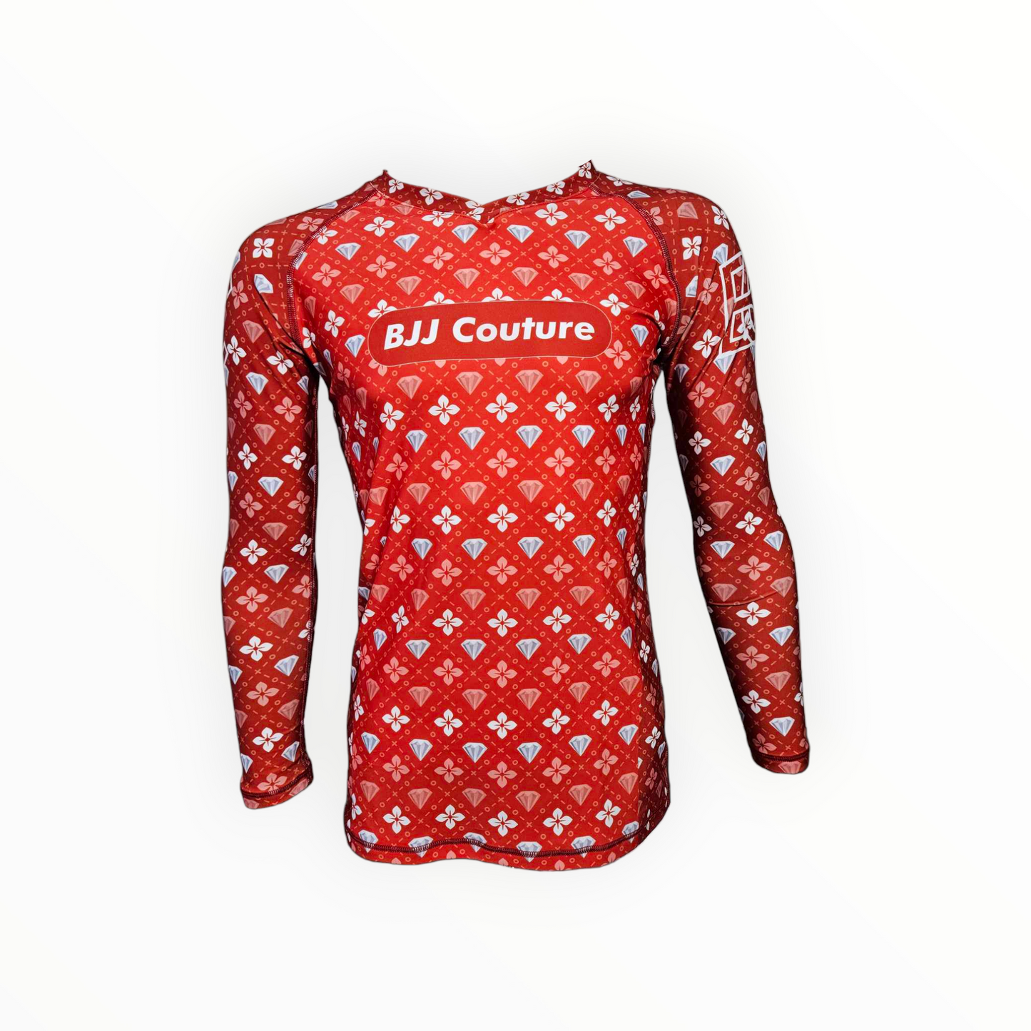 BJJ Couture Red Seamless Diamond Rashguard