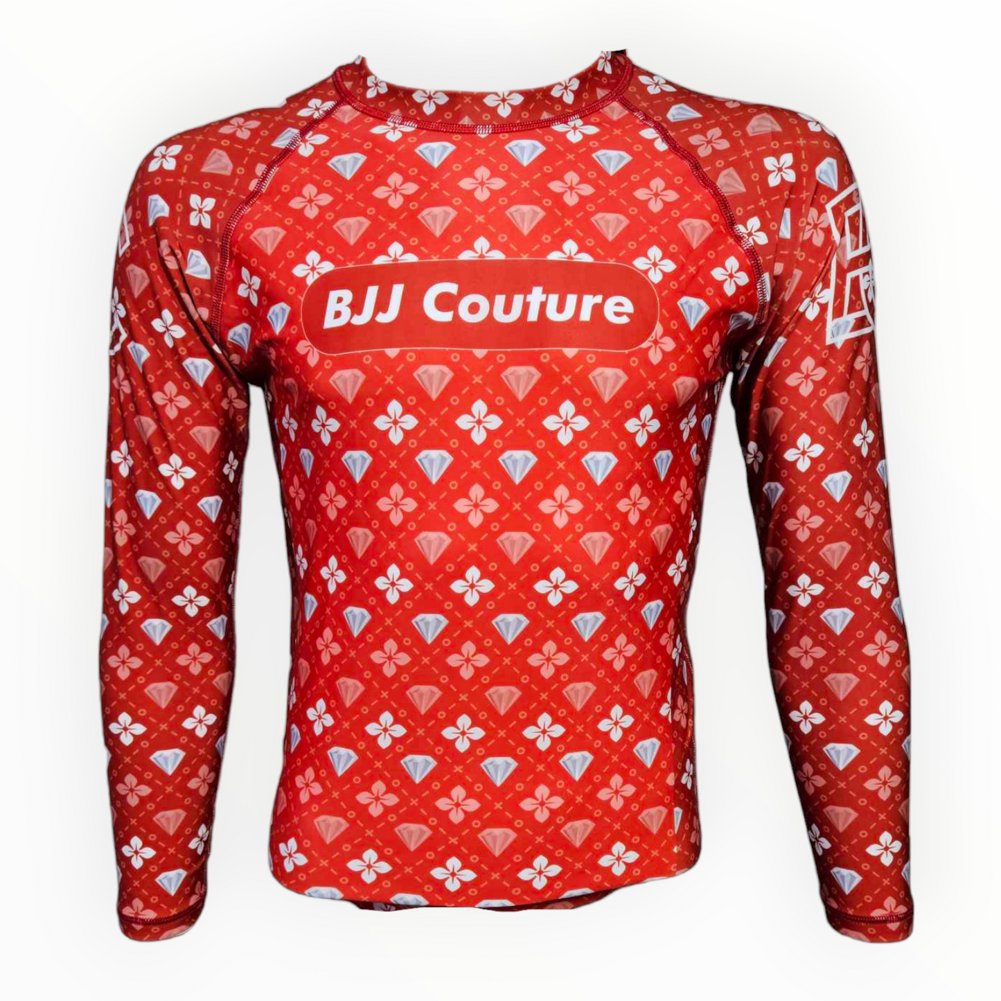 BJJ Couture Red Seamless Diamond Rashguard