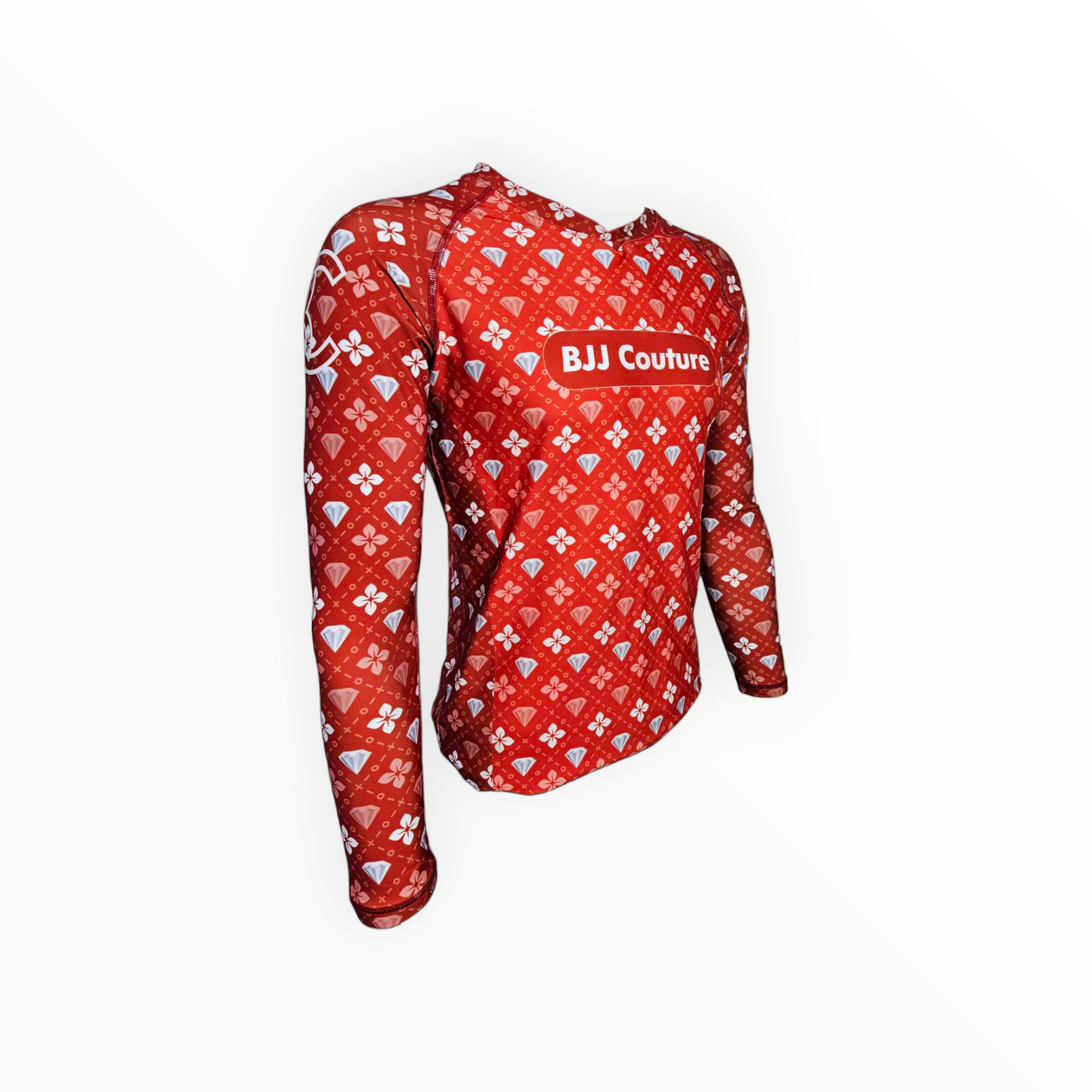 BJJ Couture Red Seamless Diamond Rashguard