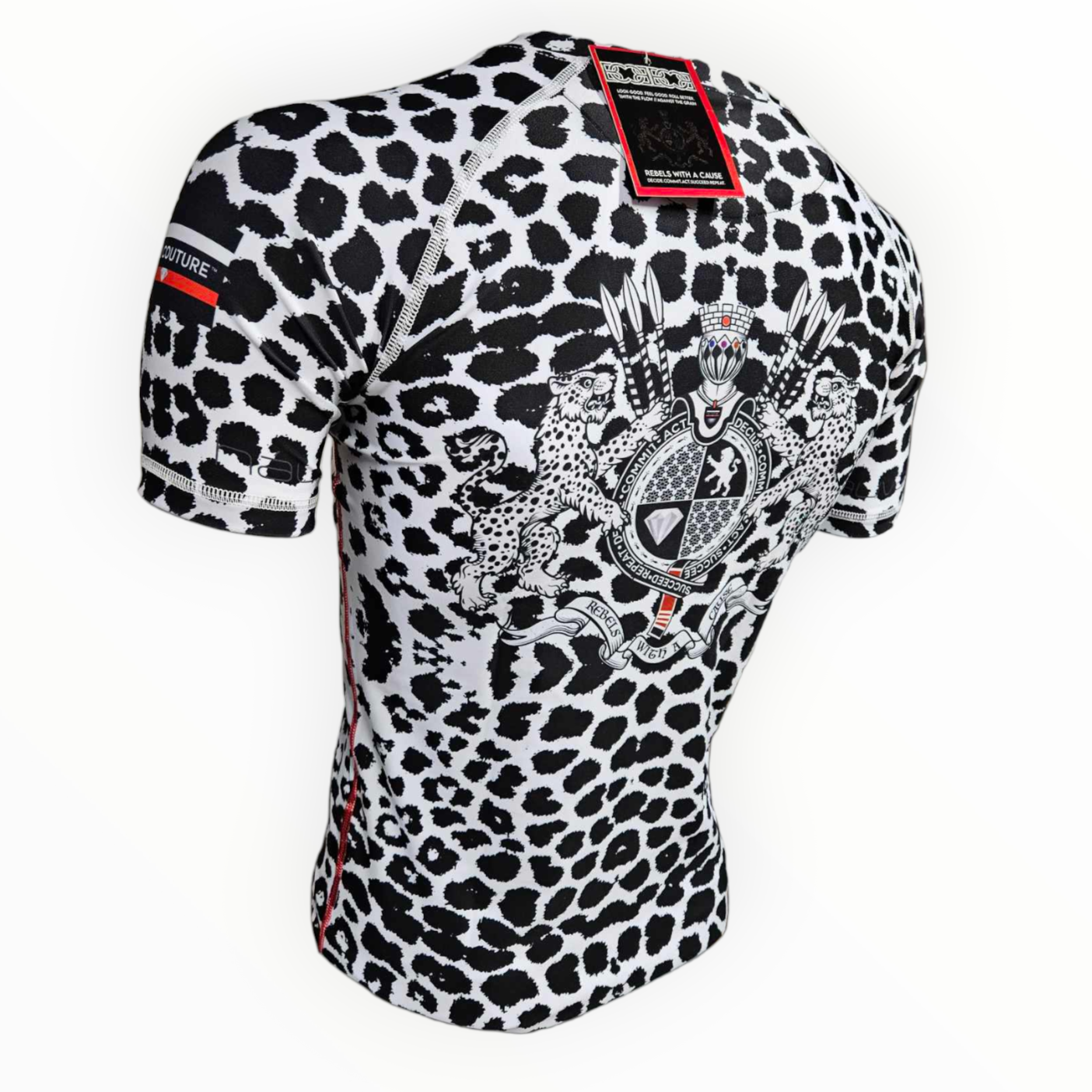 BJJ Couture Seamless White and Black Leopard Pattern Rashguard