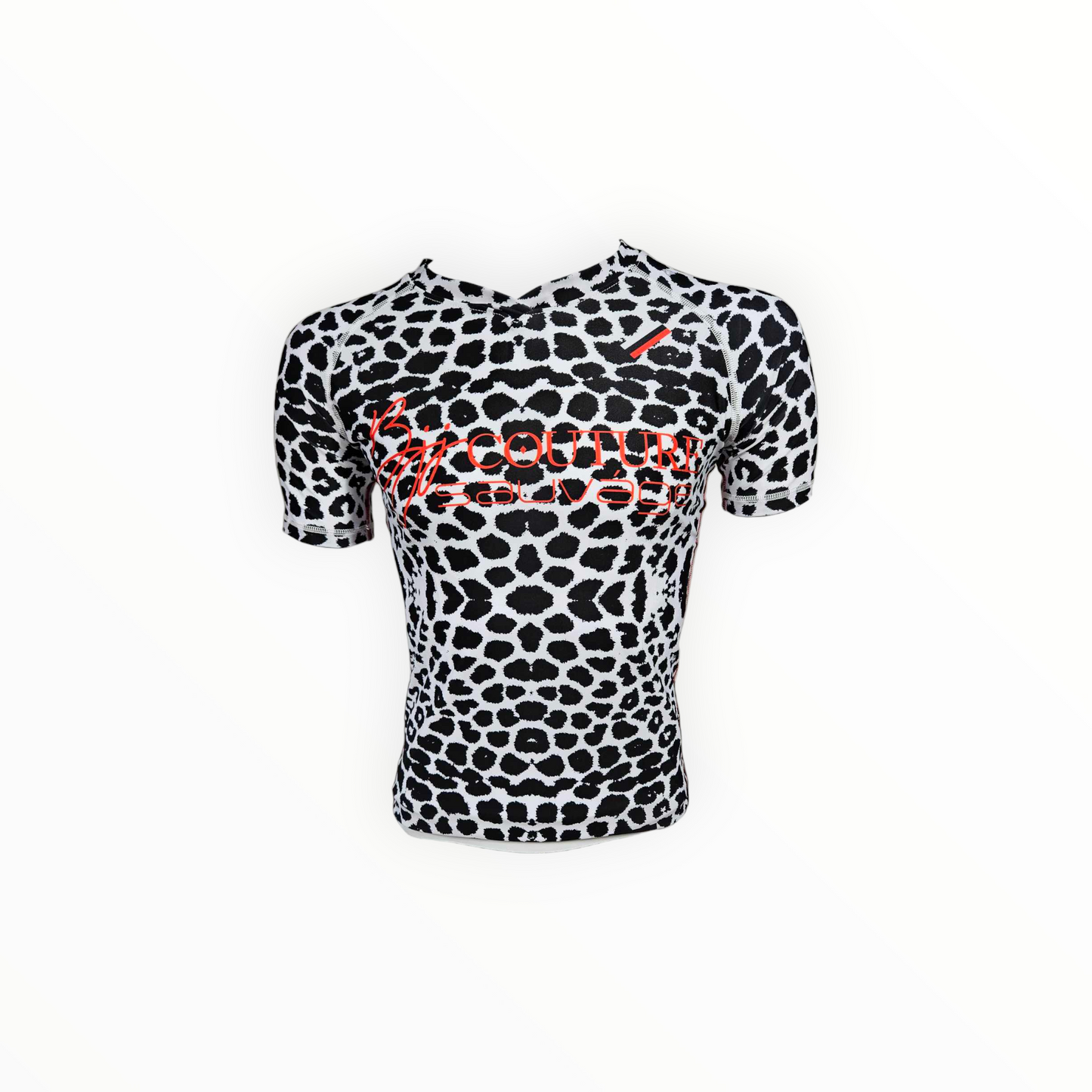 BJJ Couture Seamless White and Black Leopard Pattern Rashguard