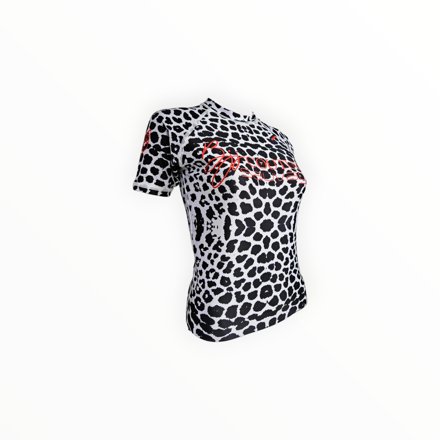 BJJ Couture Seamless White and Black Leopard Pattern Rashguard