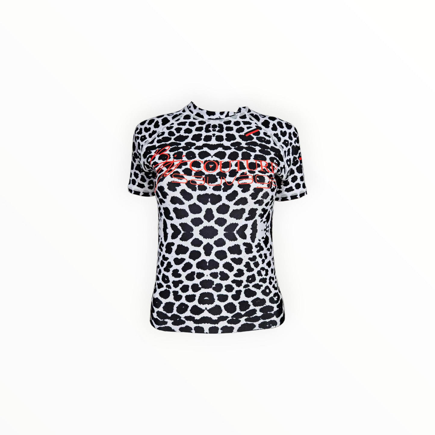 BJJ Couture Seamless White and Black Leopard Pattern Rashguard