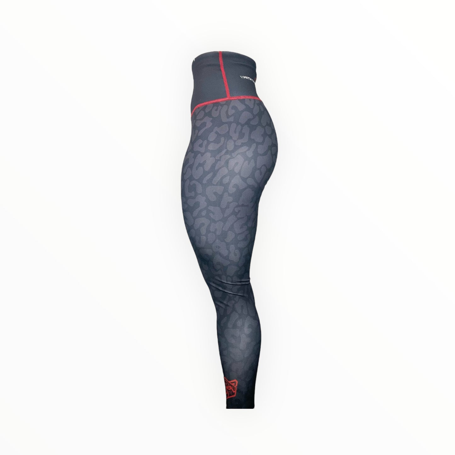BJJ Couture Leopard Print Spats Black & Red