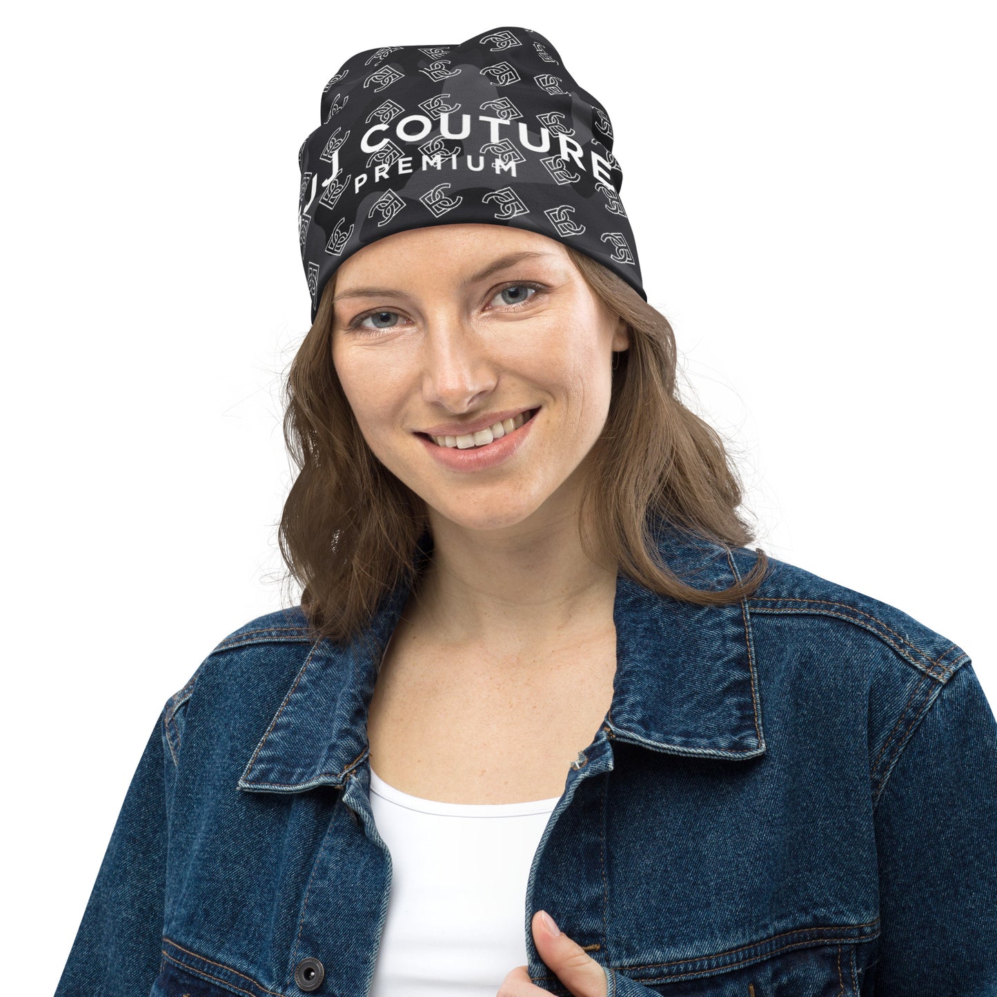 BJJ Couture Premium Black Camouflage Print Beanie