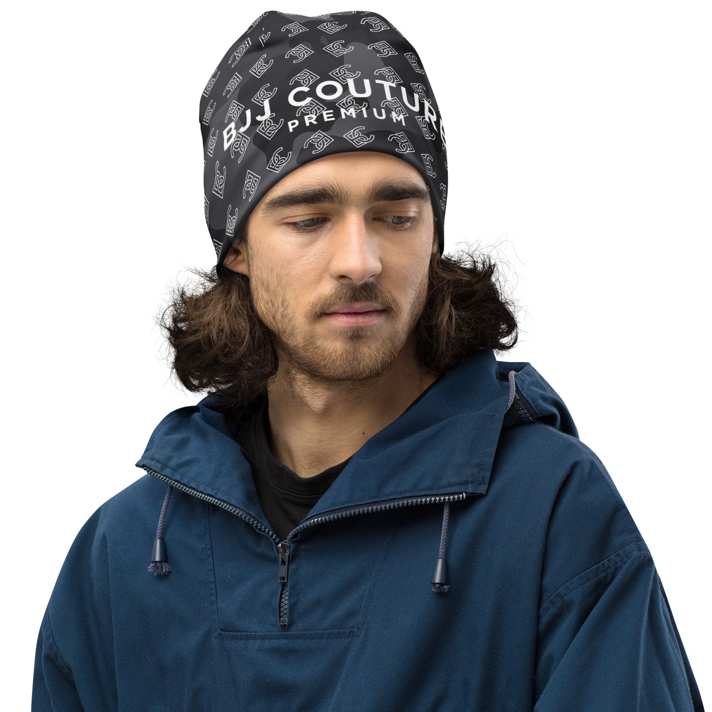 BJJ Couture Premium Black Camouflage Print Beanie
