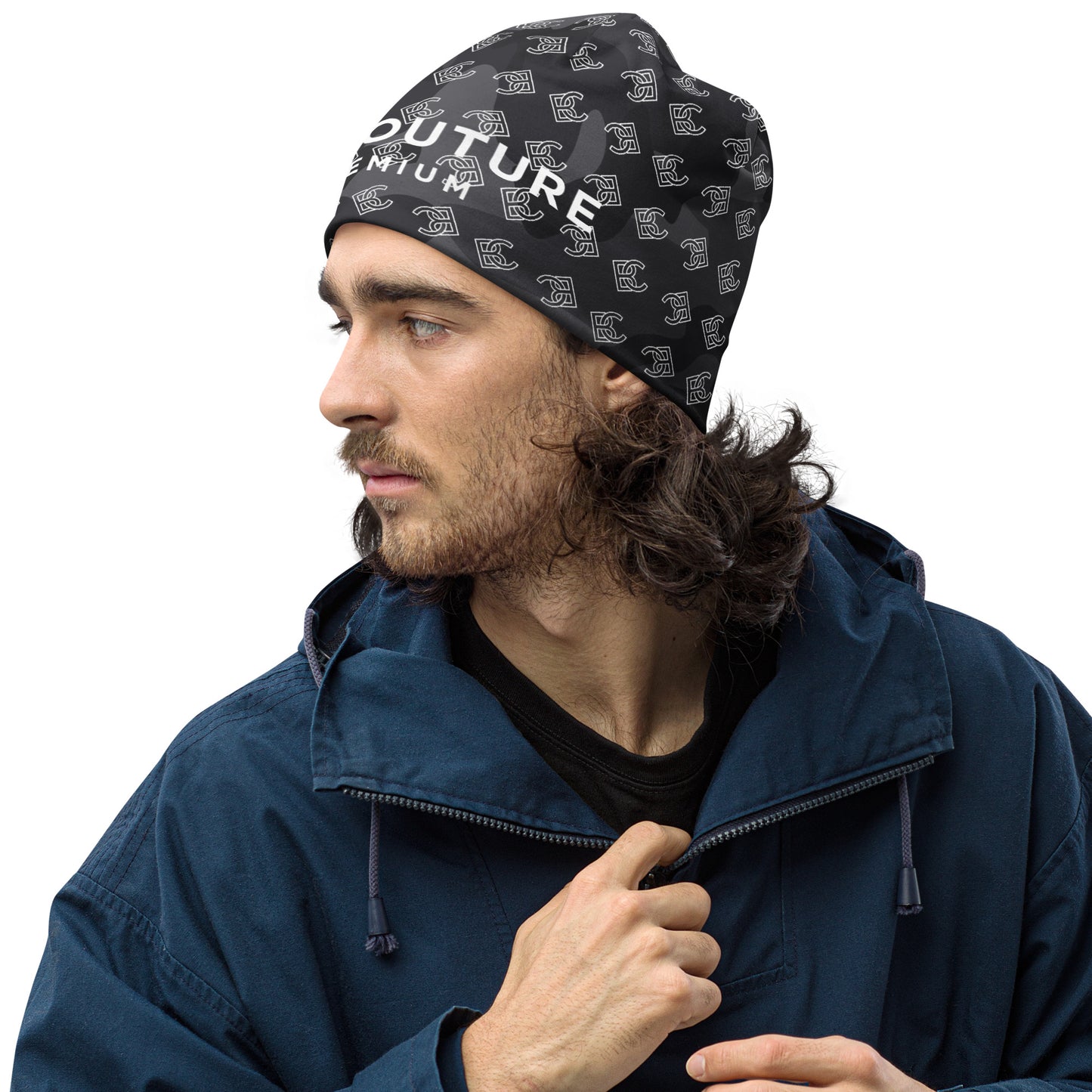 BJJ Couture Premium Black Camouflage Print Beanie