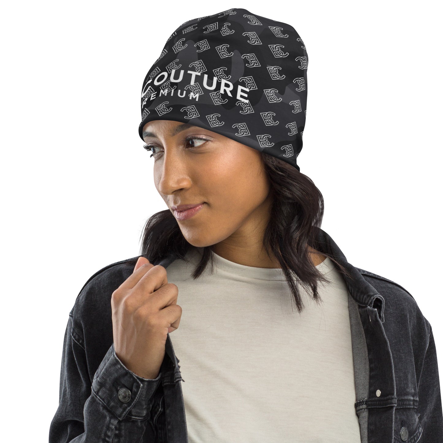 BJJ Couture Premium Black Camouflage Print Beanie