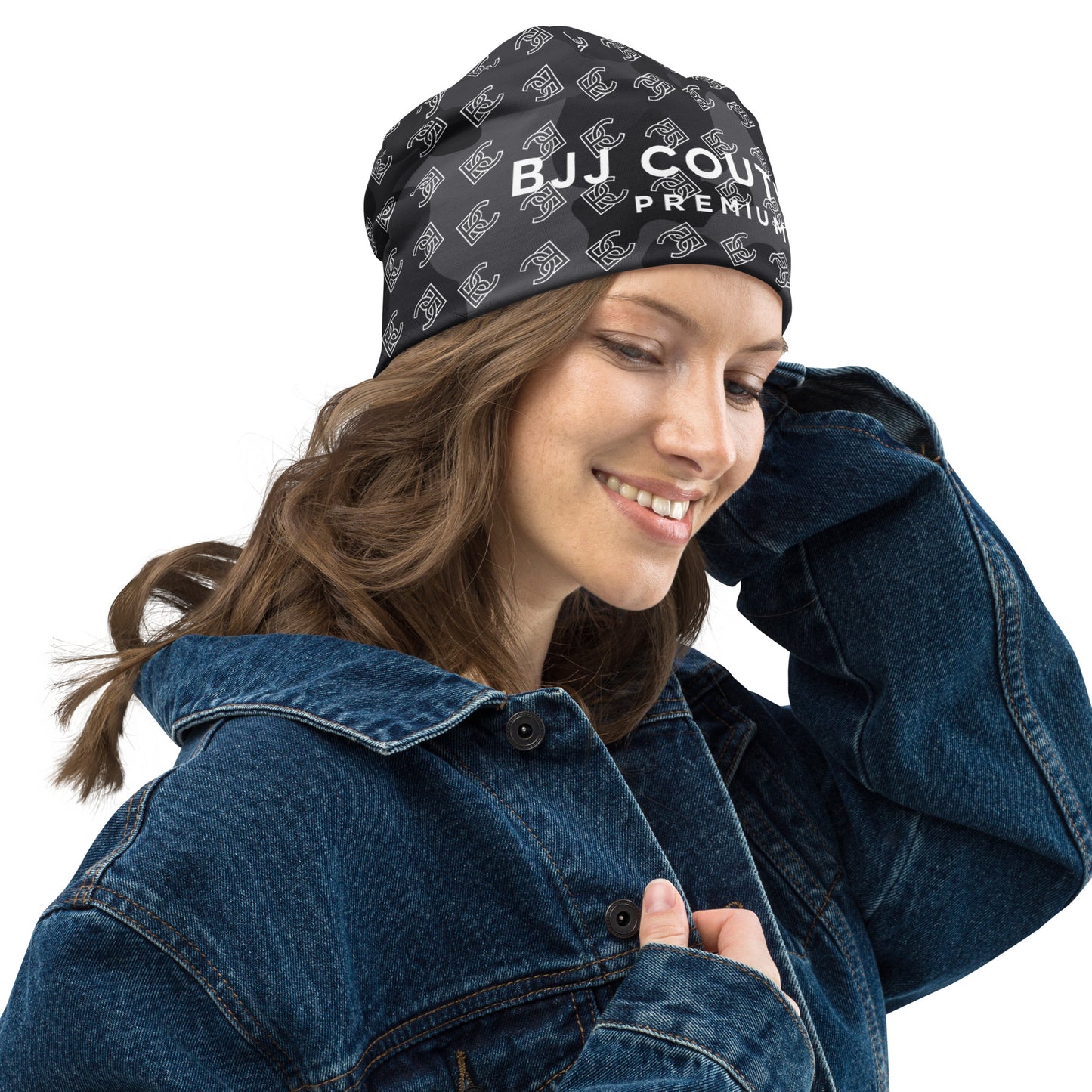 BJJ Couture Premium Black Camouflage Print Beanie
