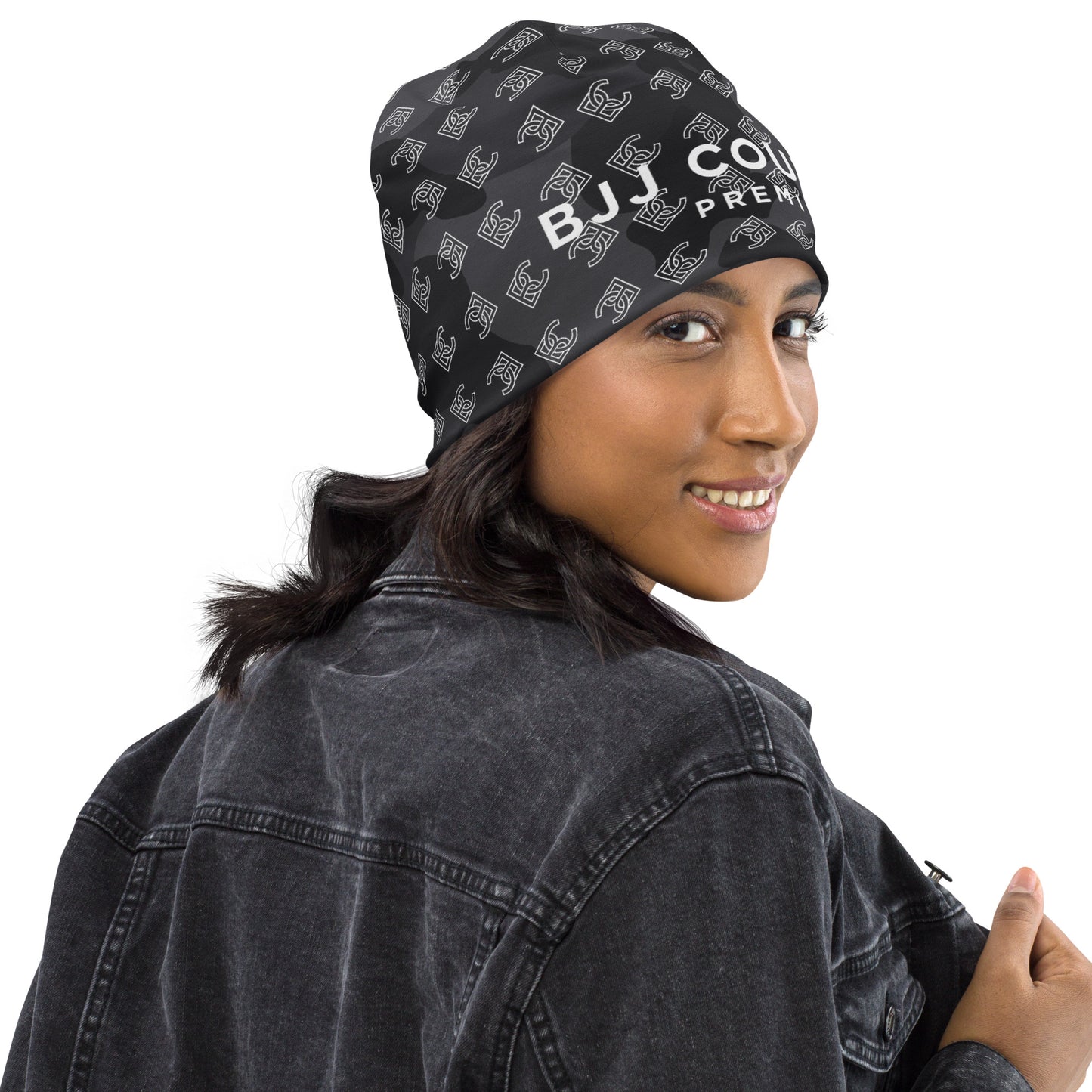 BJJ Couture Premium Black Camouflage Print Beanie