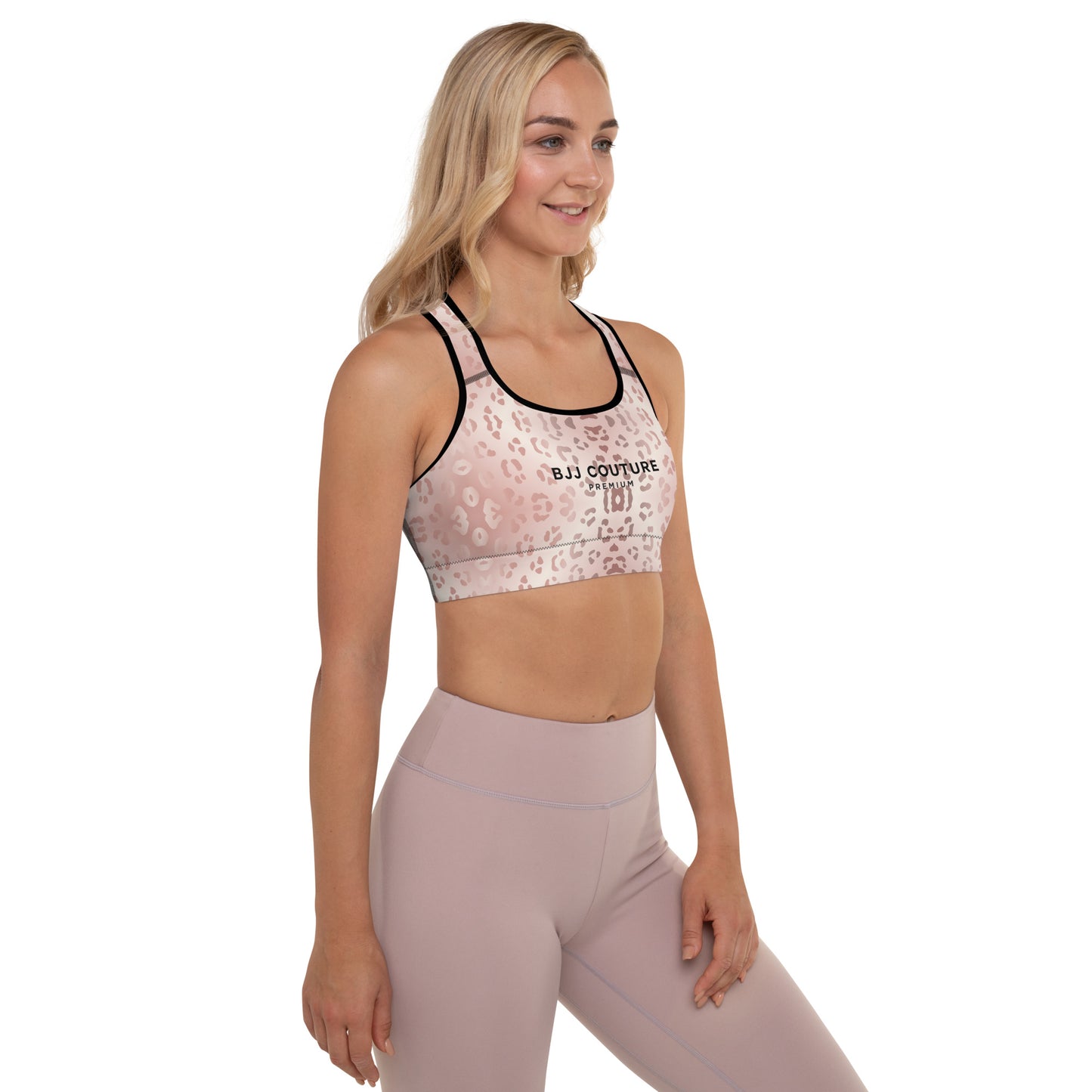 BJJ Couture Premium Rose Gold Leopard Padded Sports Bra