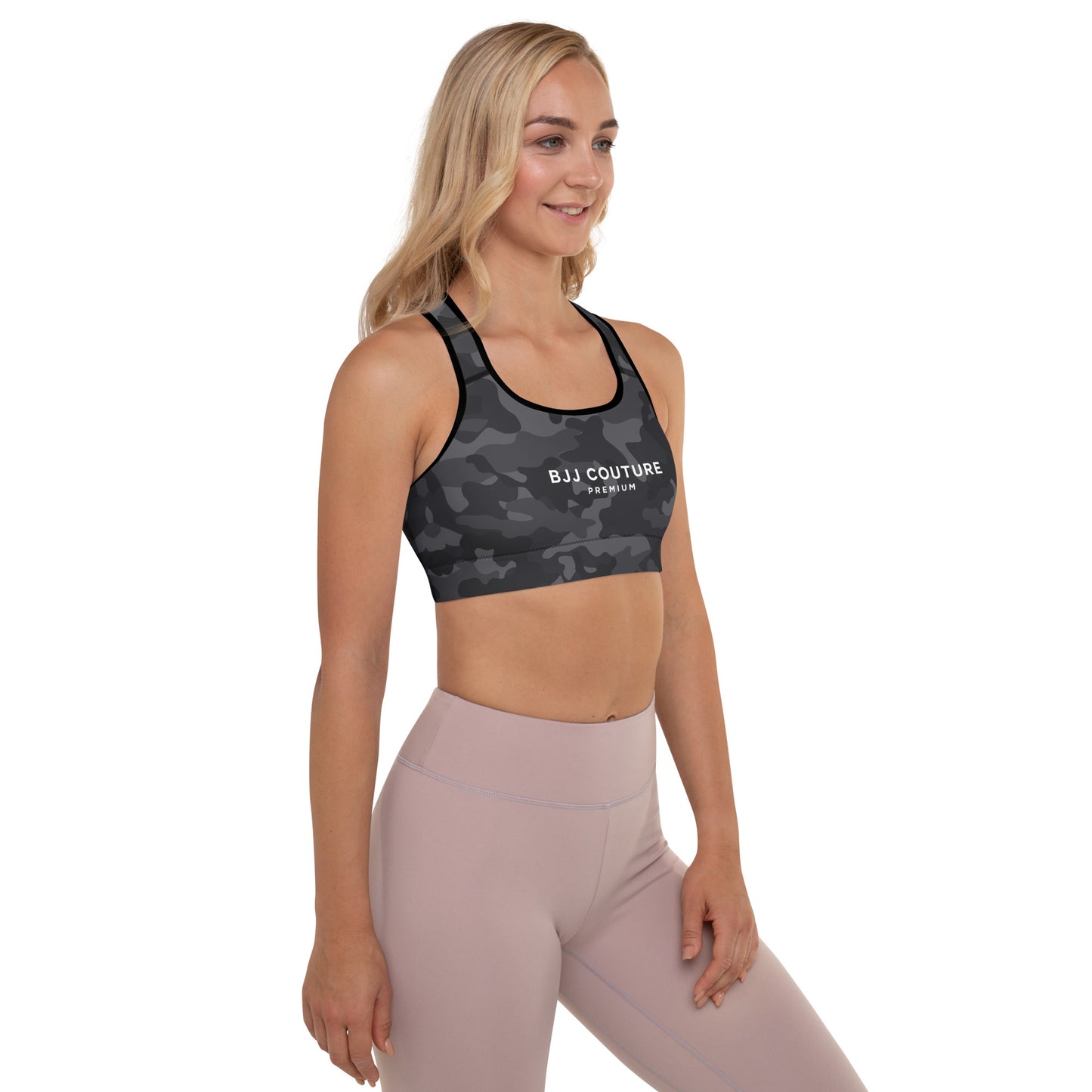 BJJ Couture Black Camouflage Padded Sports Bra