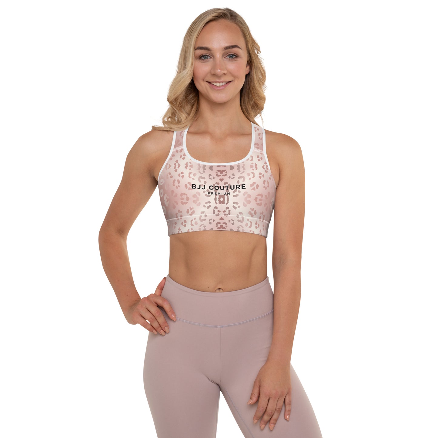 BJJ Couture Premium Rose Gold Leopard Padded Sports Bra
