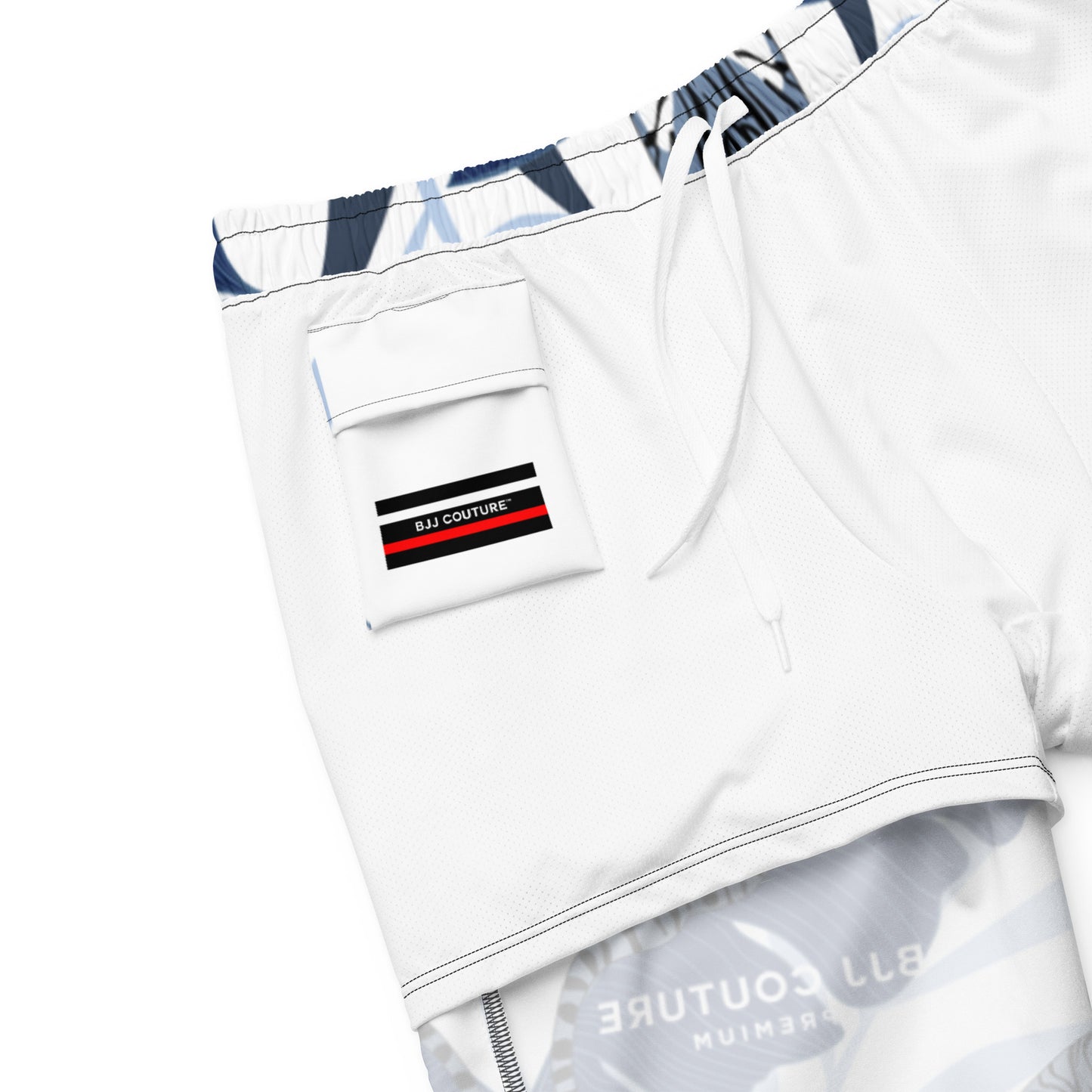 BJJ Couture Premium Aqua Tiger Jungle Print Men's swim trunks