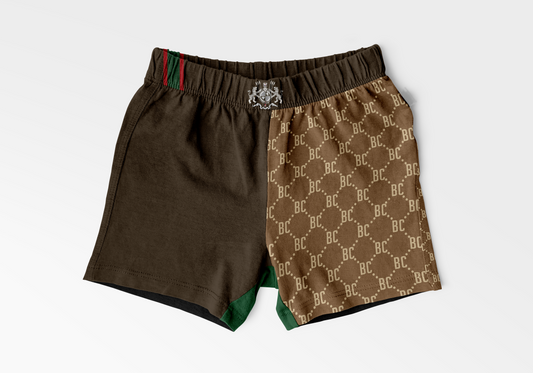 BJJ Couture Brown and Tan Grappling Shorts with Contrast Details