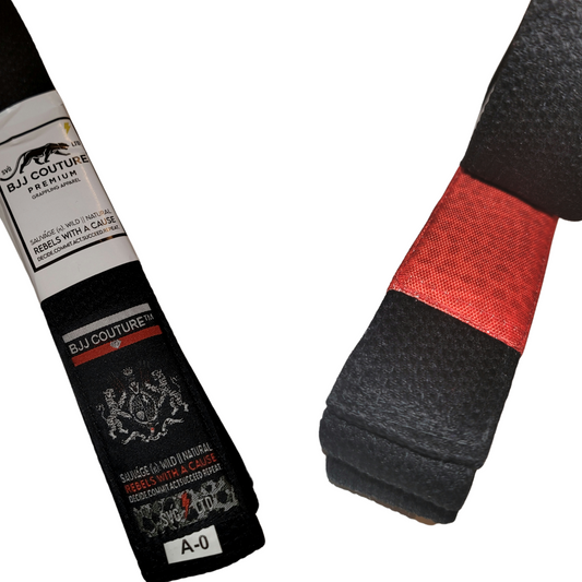 BJJ Couture Custom Solid Black Belt - Deluxe 12 Stitch - Sable