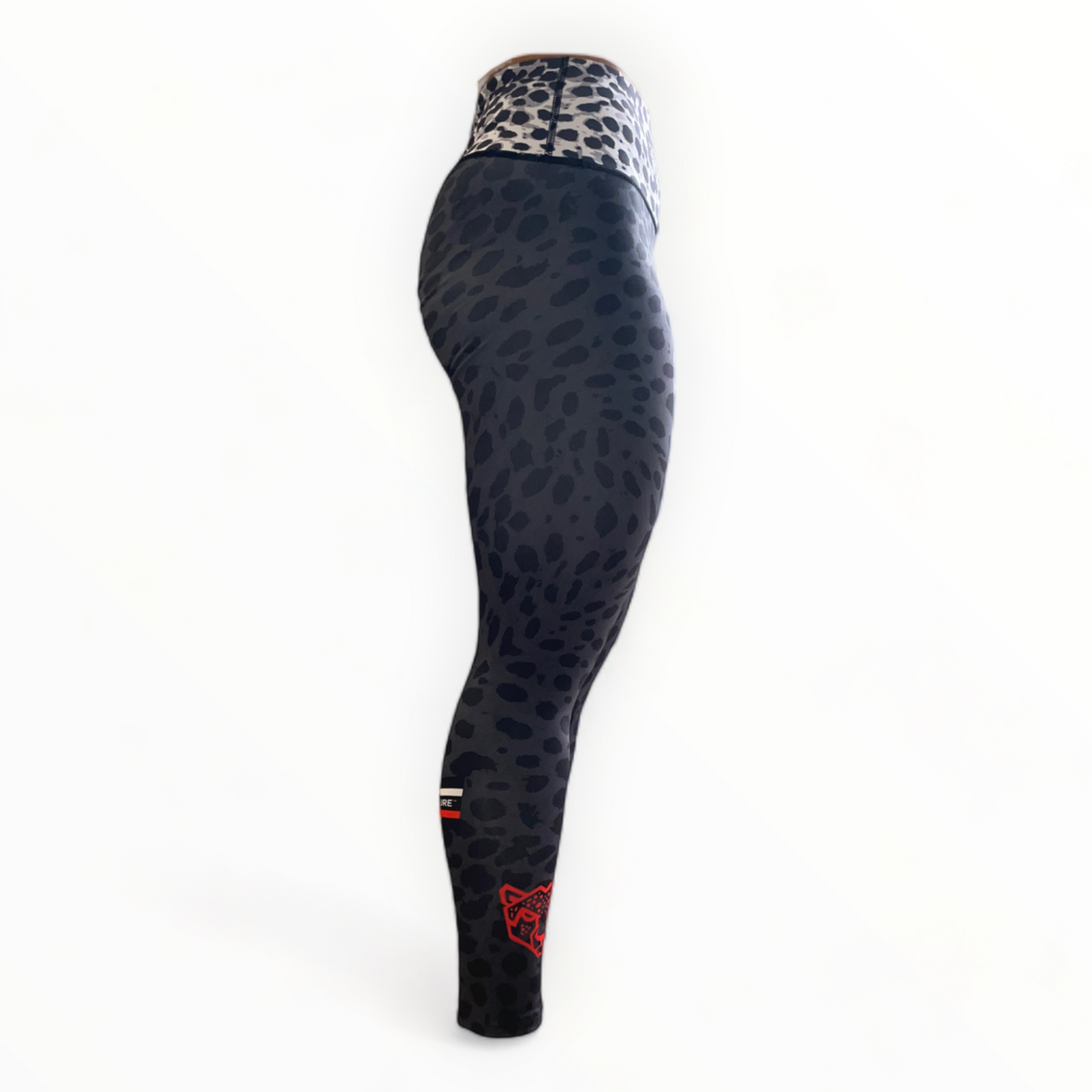 BJJ Couture Leopard Print Spats Grey & Black