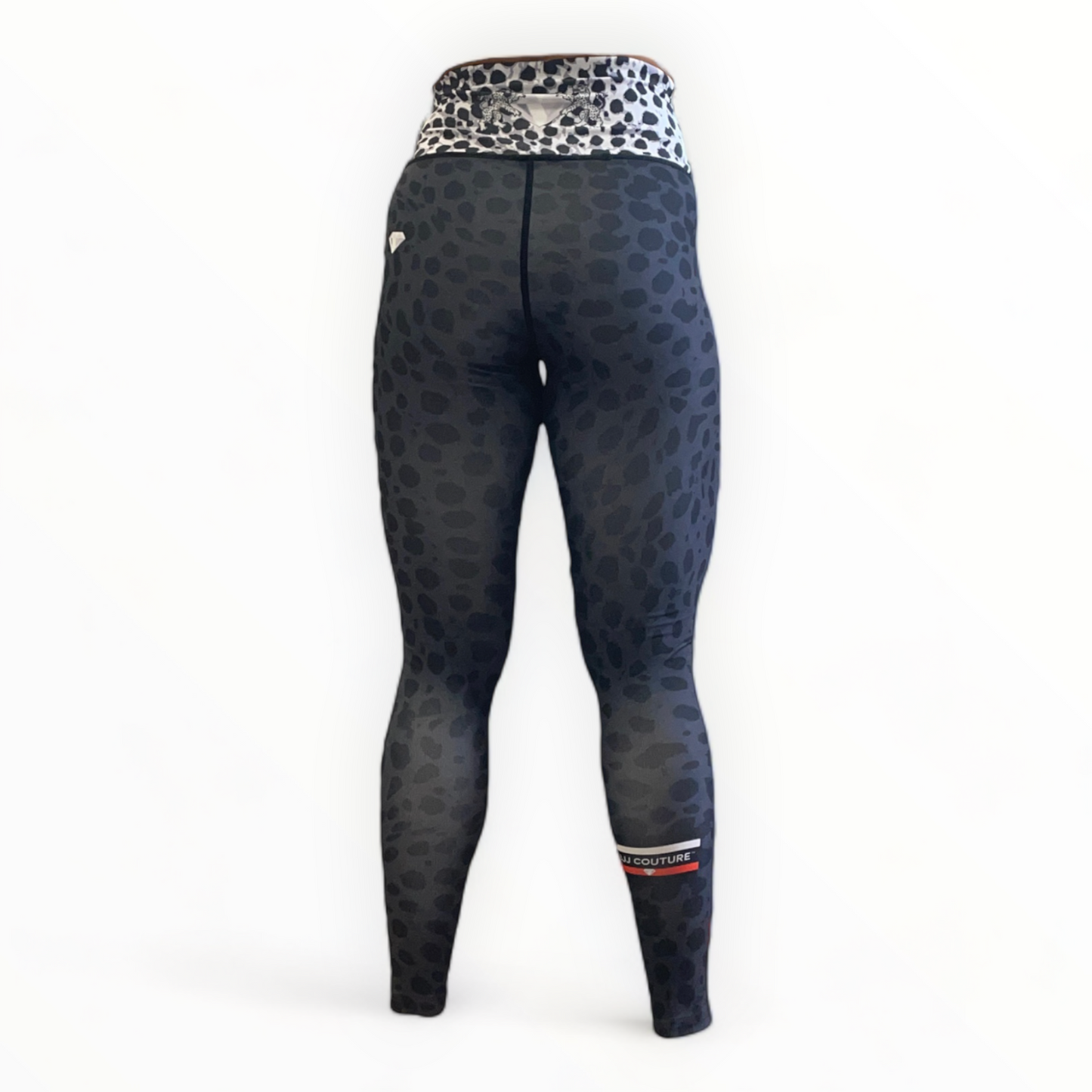 BJJ Couture Leopard Print Spats Grey & Black
