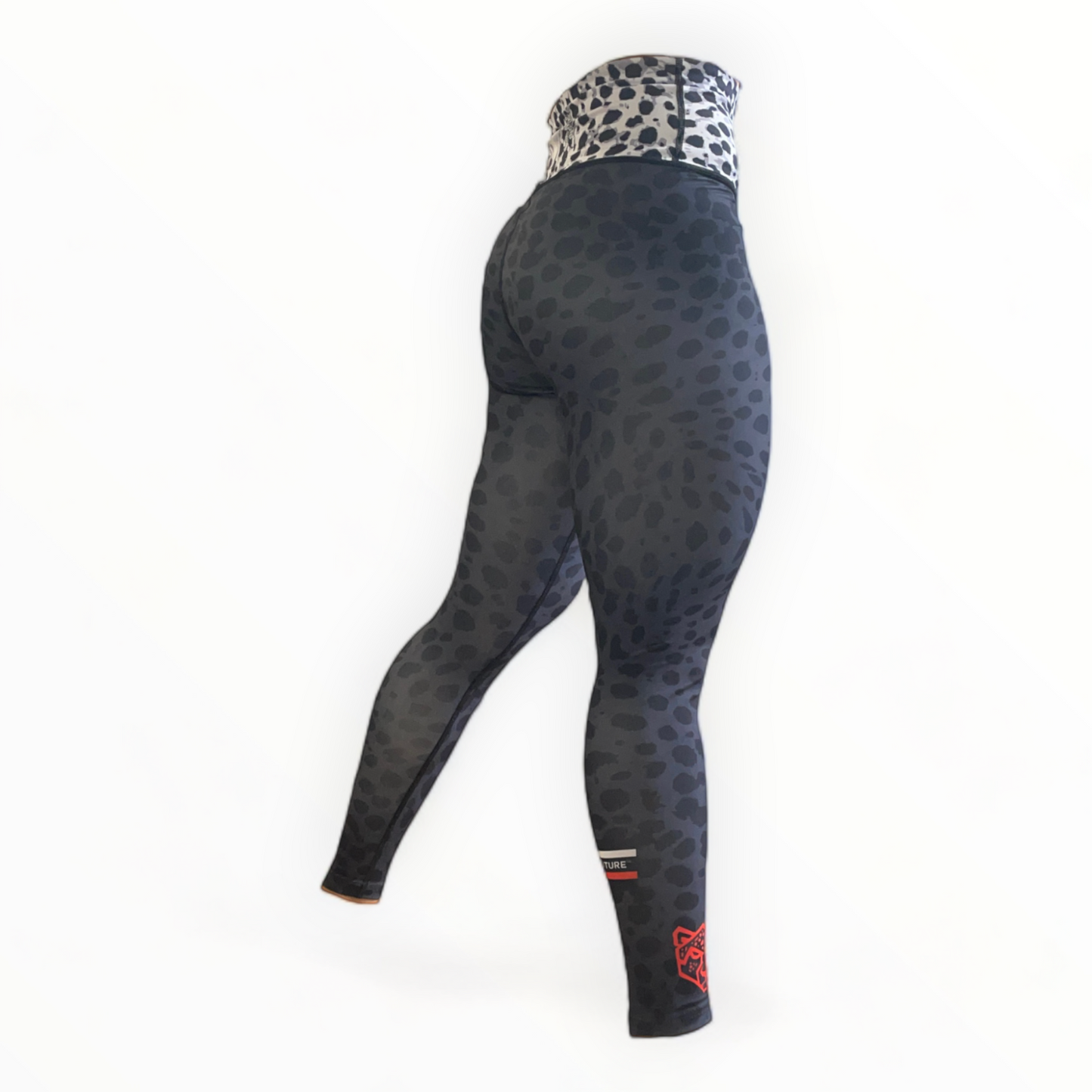 BJJ Couture Leopard Print Spats Grey & Black