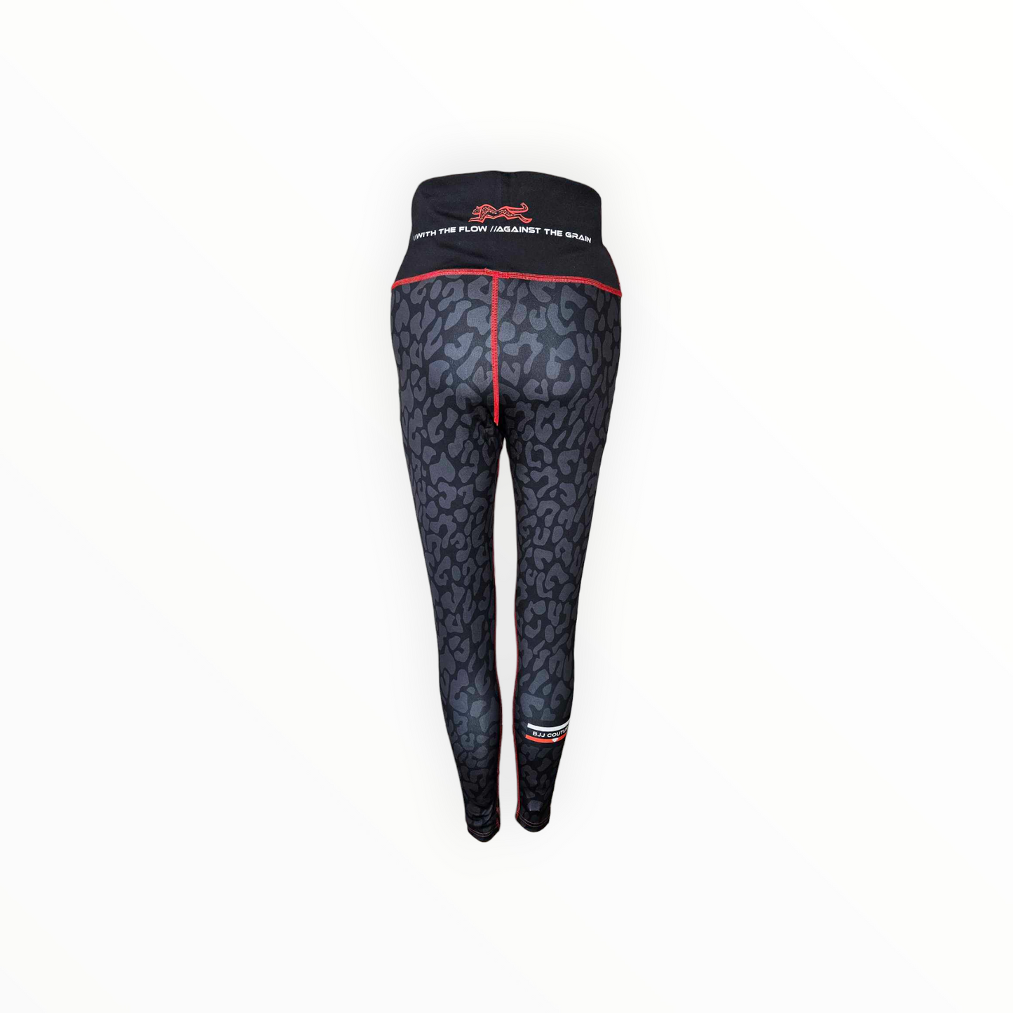 BJJ Couture Leopard Print Spats Black & Red
