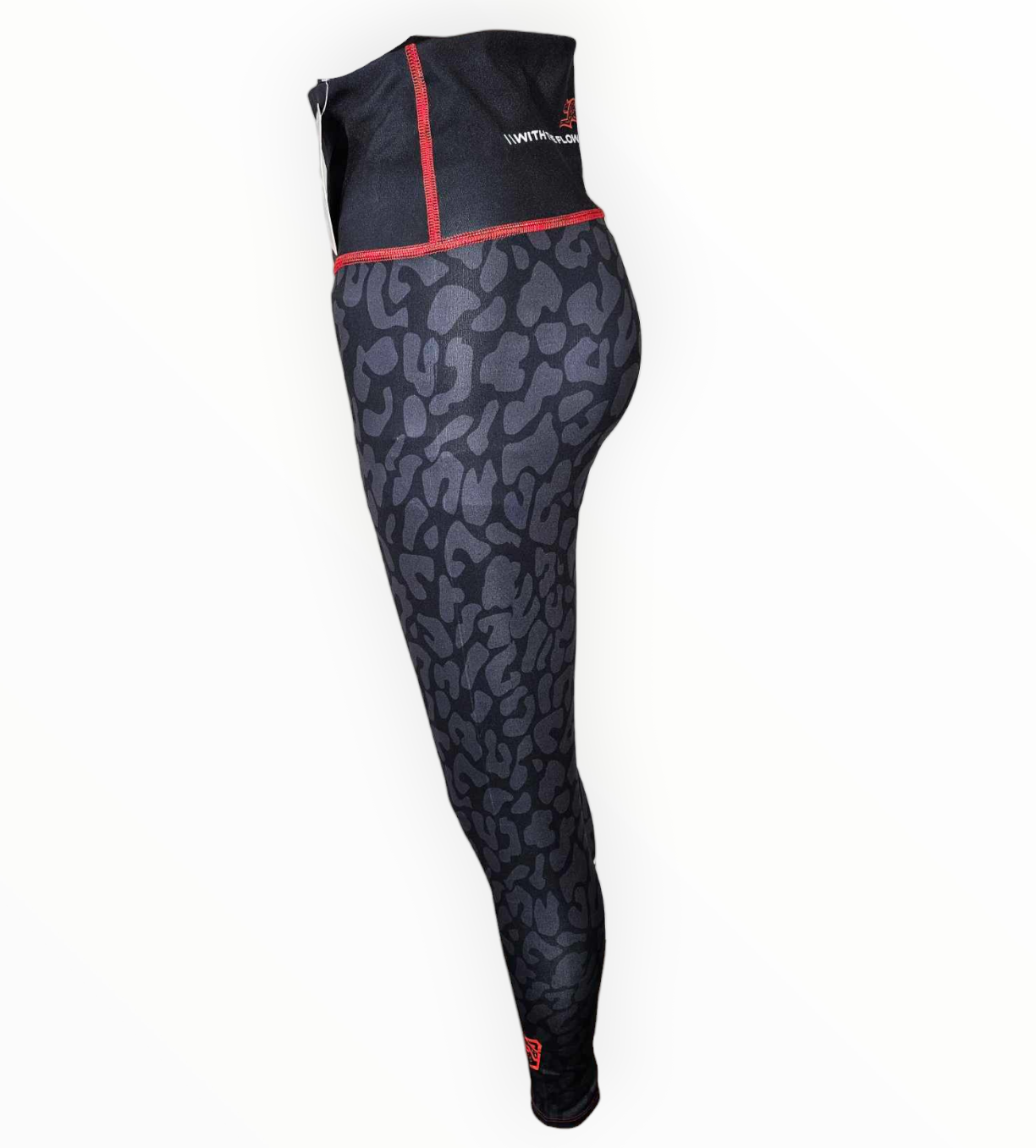 BJJ Couture Leopard Print Spats Black & Red
