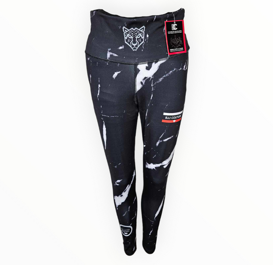 Women's Black Carrara Marble Grappling Spats