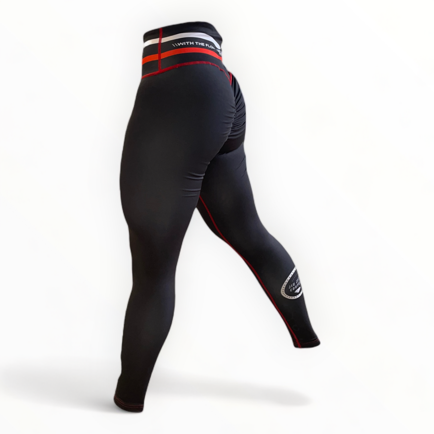 BJJ Couture Spats - Black with Red and White Details