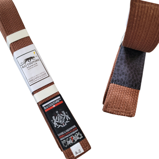 BJJ Couture Custom Brown Belt Deluxe 12 Stitch- Sienna