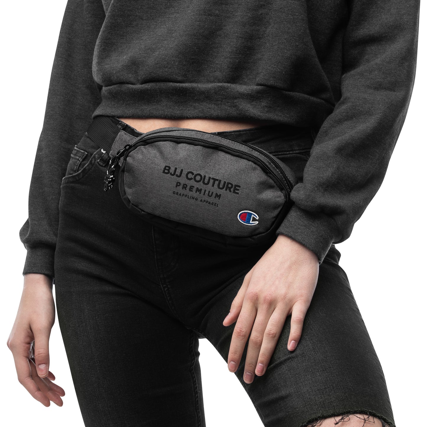 BJJ Couture Premium Champion fanny pack - Black text
