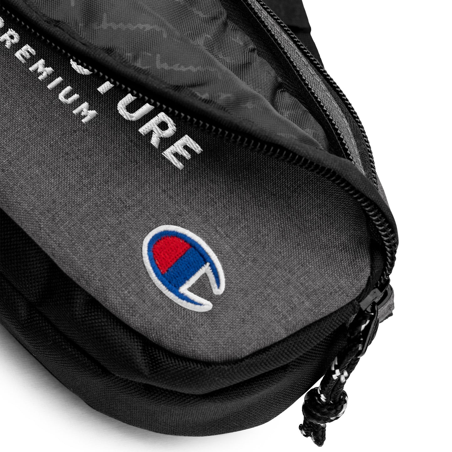 BJJ Couture Premium Champion fanny pack - White text