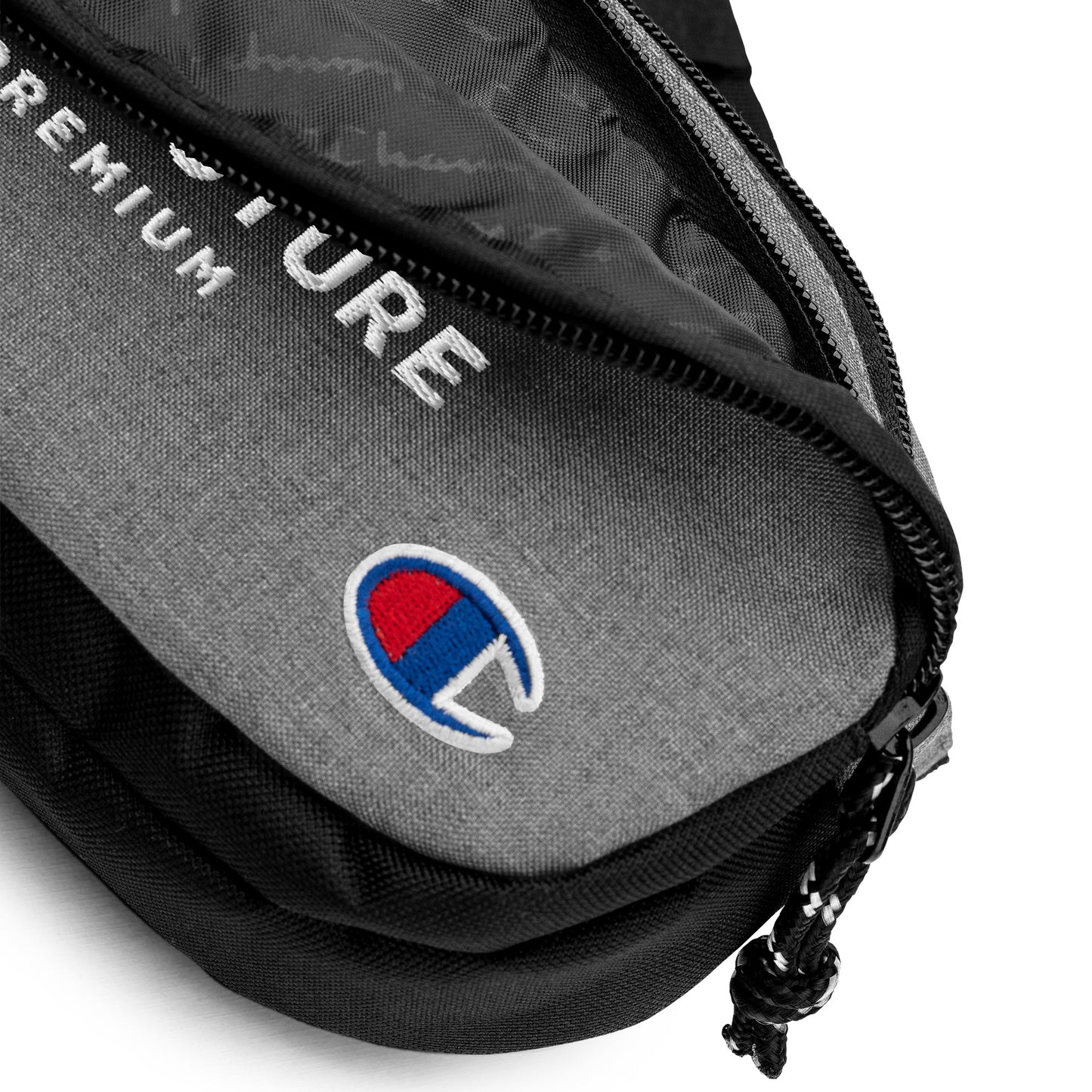 BJJ Couture Premium Champion fanny pack - White text