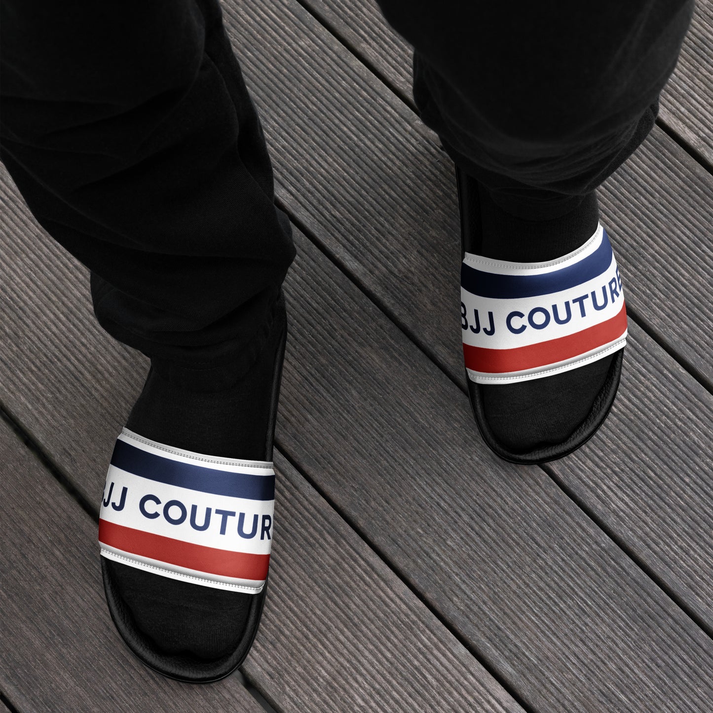 BJJ Couture Red White & Blue Men’s slides