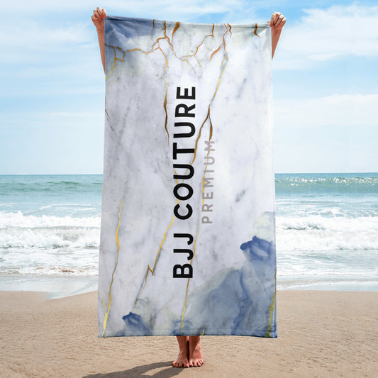 BJJ Couture White and Blue Marble After Training & Beach Towel