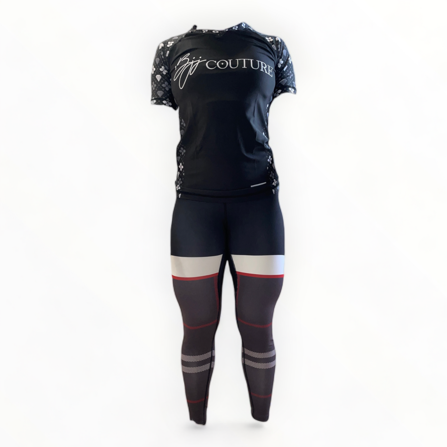 BJJ Couture Tartan Black and Red Spats