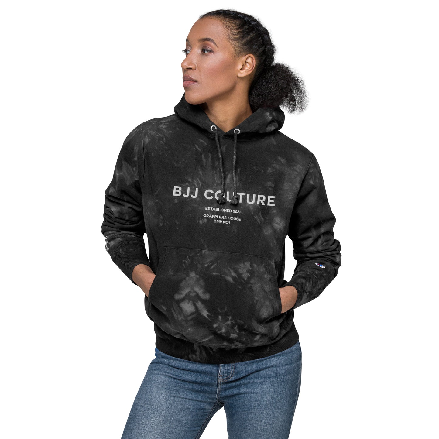 Unisex BJJ Couture Premium Champion tie-dye hoodie