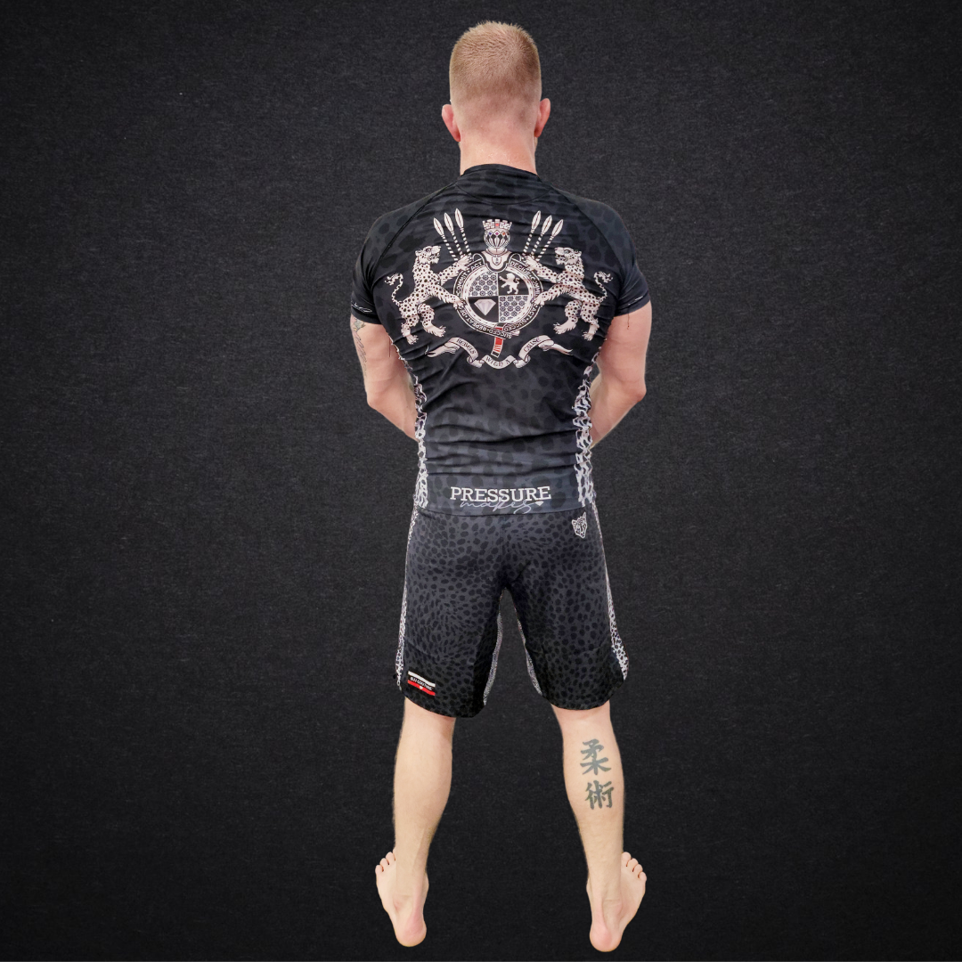 BJJ Couture Leopard Print Black & Grey Rashguard