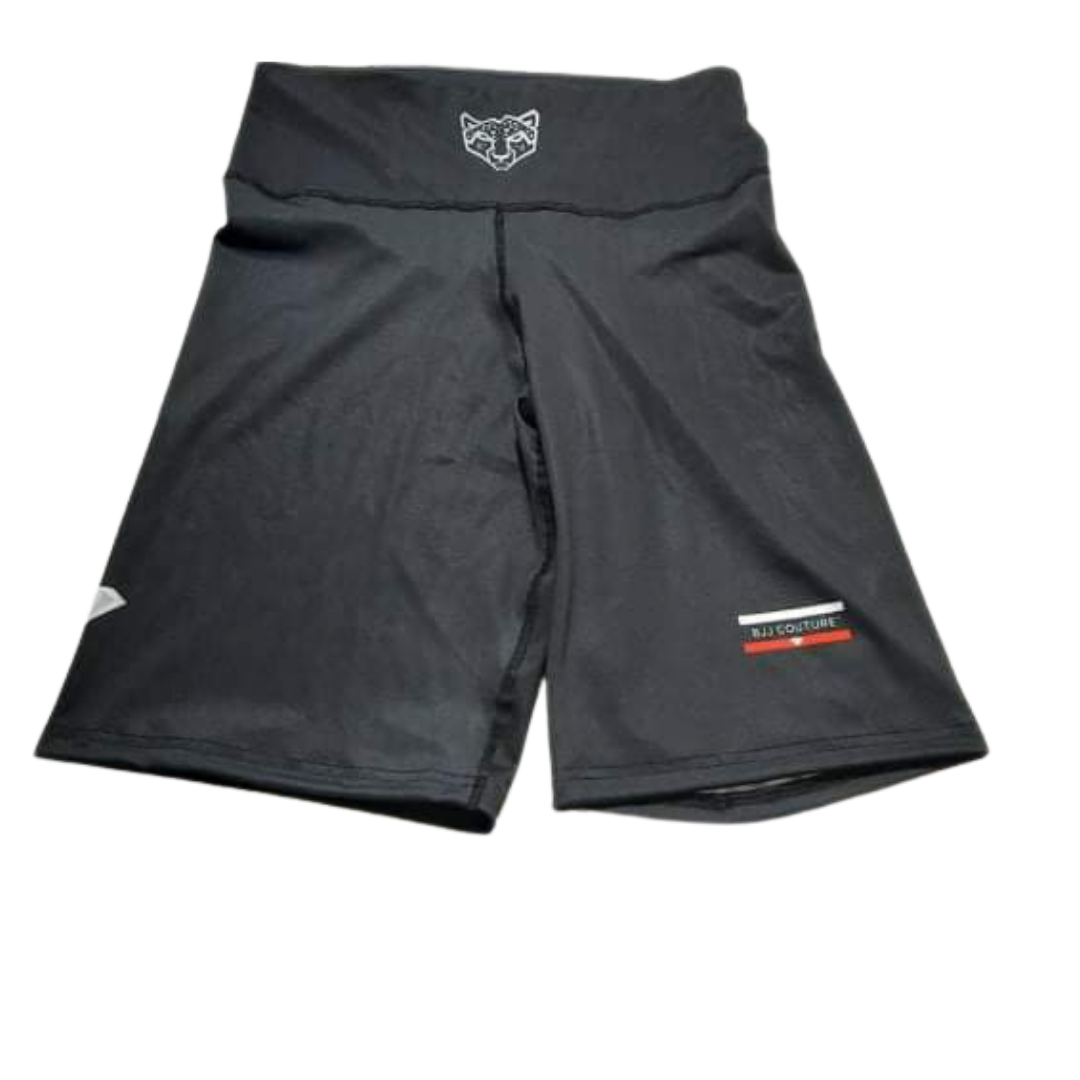 Women's Black Compression Grappling Shorts - 6 inch inseam (Longer)