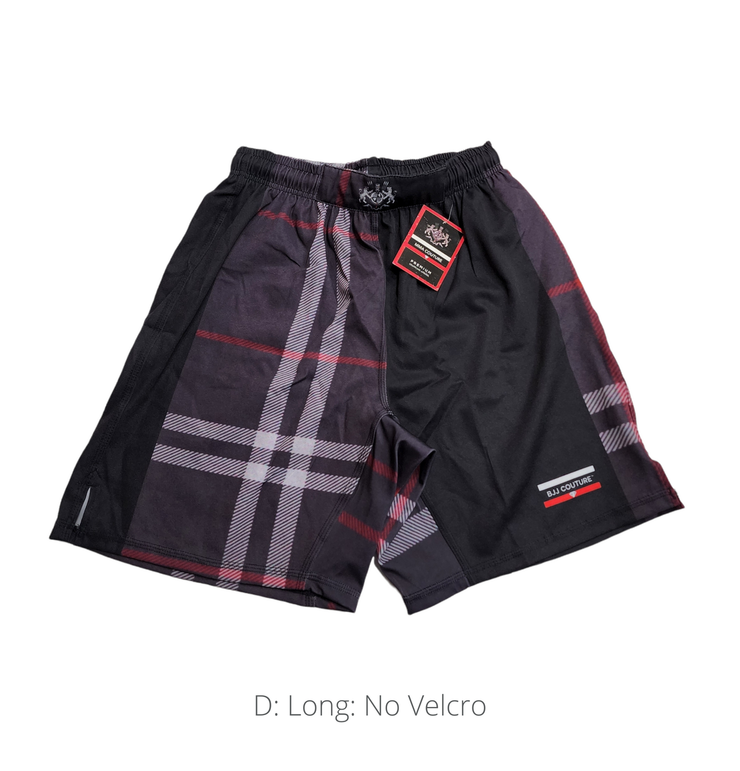 BJJ Couture Tartan Black and Red Grappling Shorts
