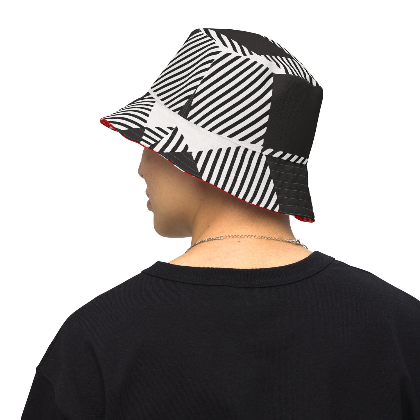 BJJ Couture Reversible bucket hat - seamless red diamond X tartan black & tan