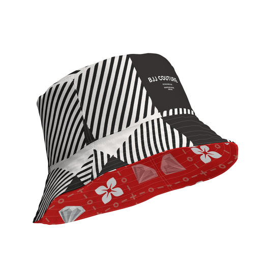 BJJ Couture Reversible bucket hat - seamless red diamond X tartan black & tan