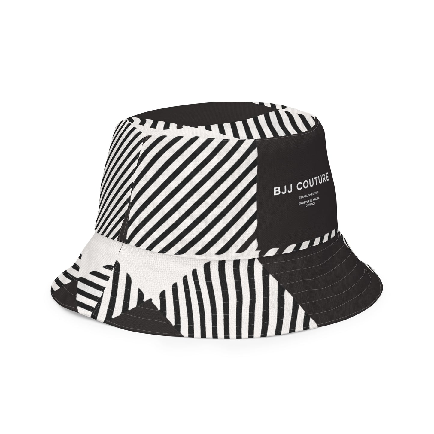 BJJ Couture Reversible bucket hat - seamless red diamond X tartan black & tan