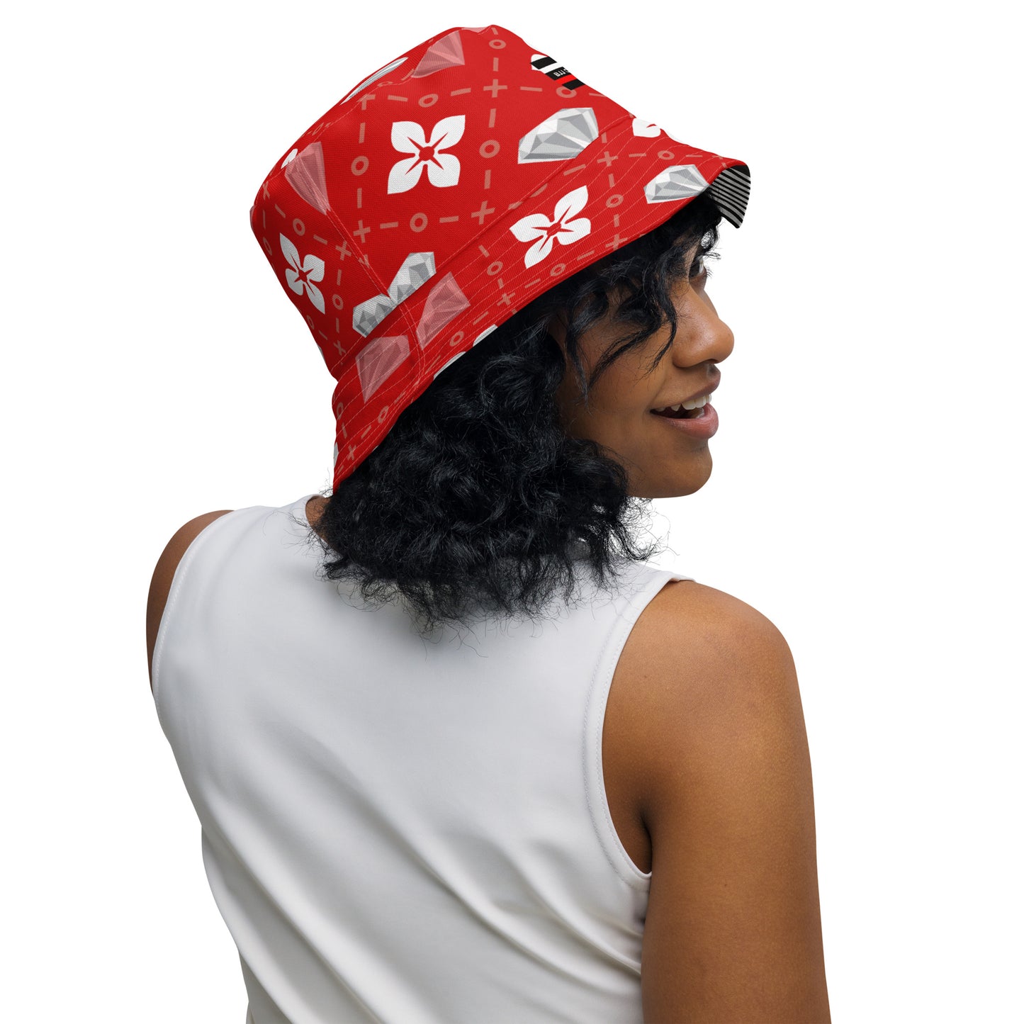 BJJ Couture Reversible bucket hat - seamless red diamond X tartan black & tan