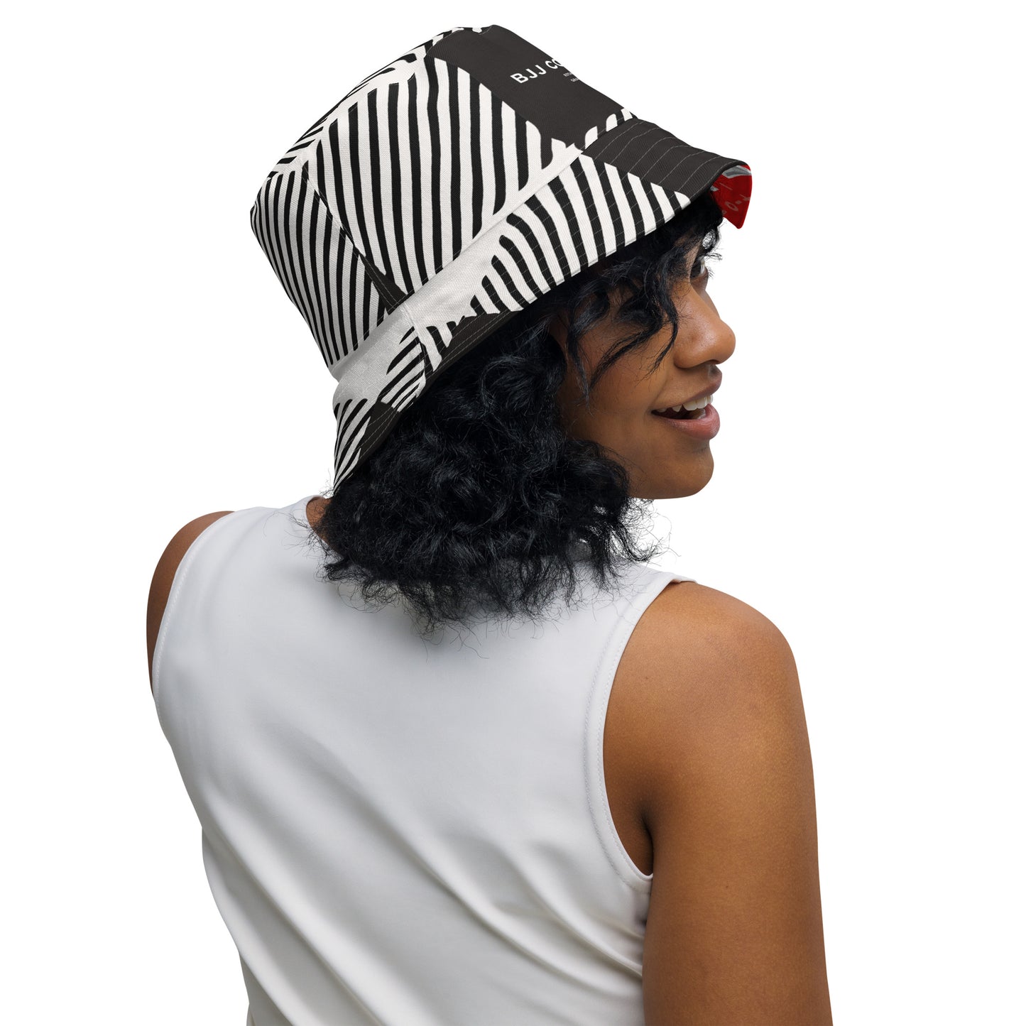 BJJ Couture Reversible bucket hat - seamless red diamond X tartan black & tan