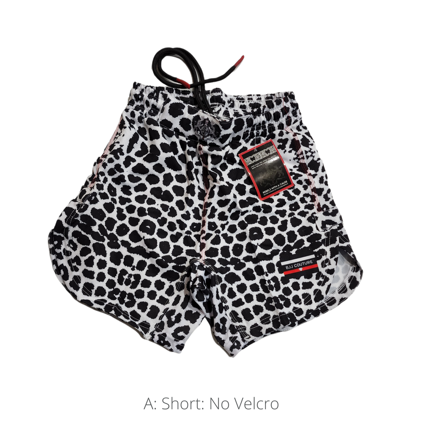 BJJ Couture Seamless White and Black Leopard Grappling Shorts