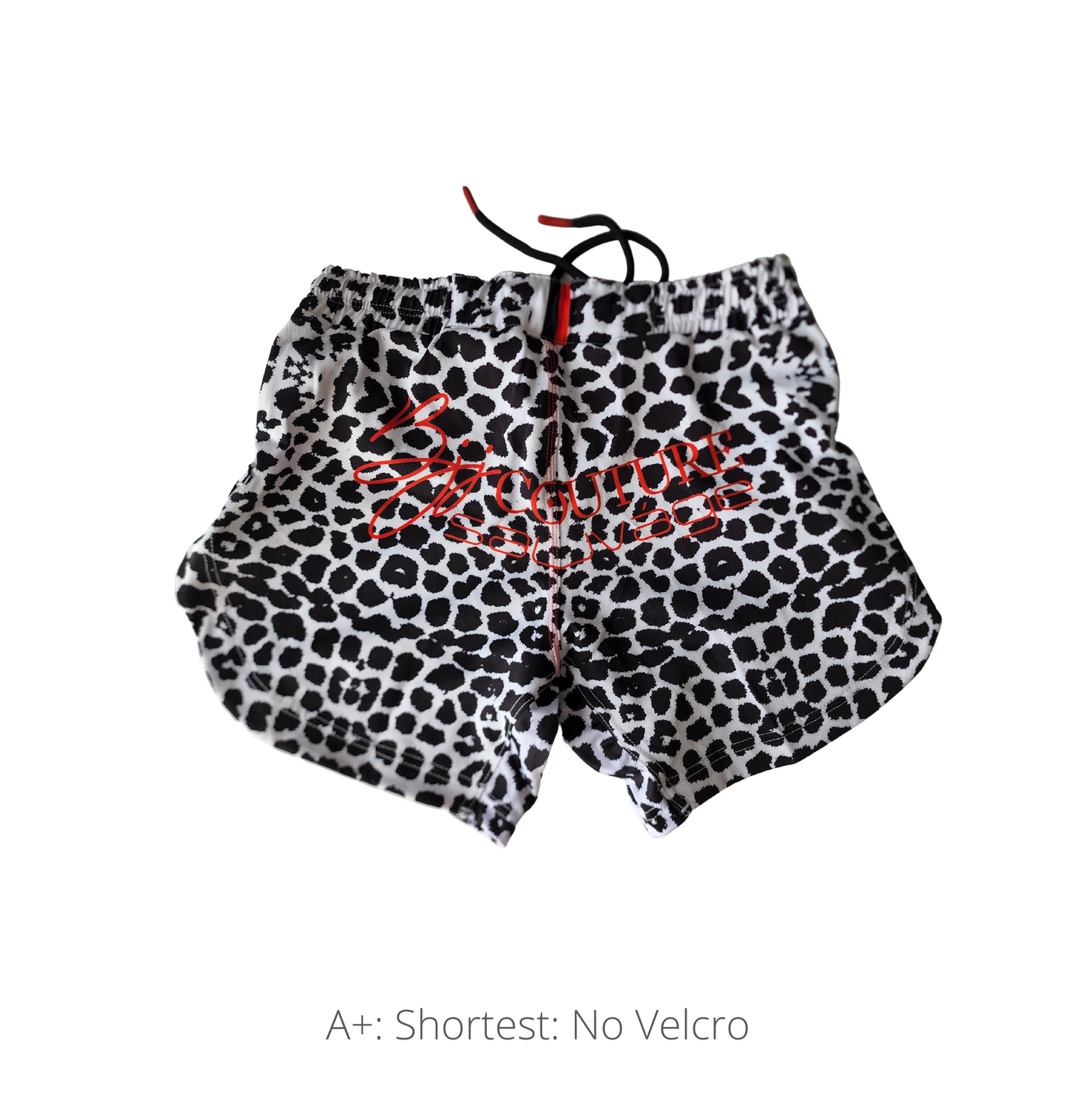 BJJ Couture Seamless White and Black Leopard Grappling Shorts