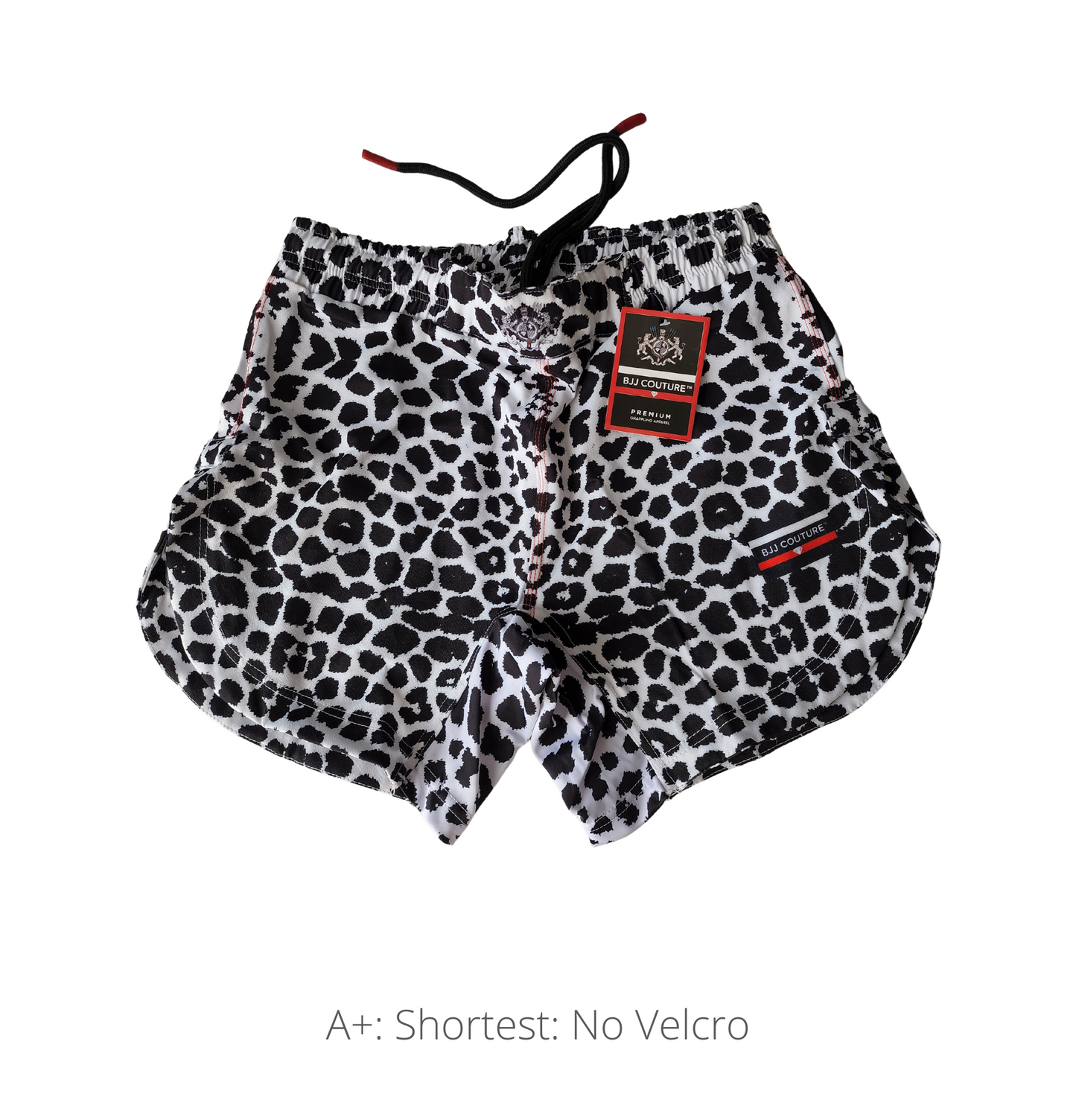 BJJ Couture Seamless White and Black Leopard Grappling Shorts