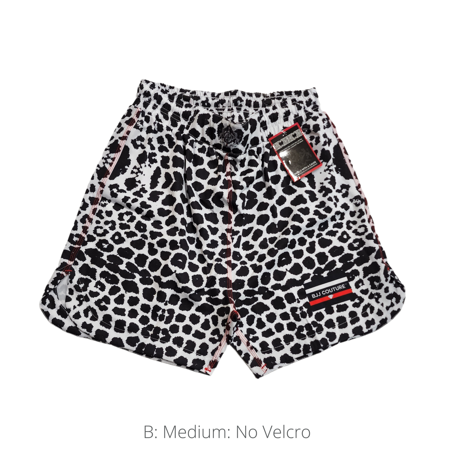 BJJ Couture Seamless White and Black Leopard Grappling Shorts